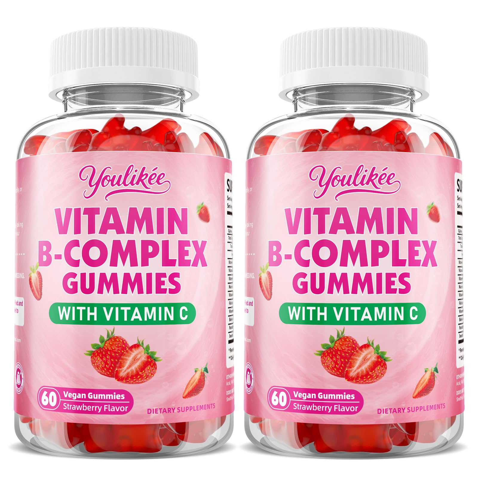 Vitamin B-Complex Gummies for Women & Men, Strawberry Flavor, 60 Count — Amazon image 4