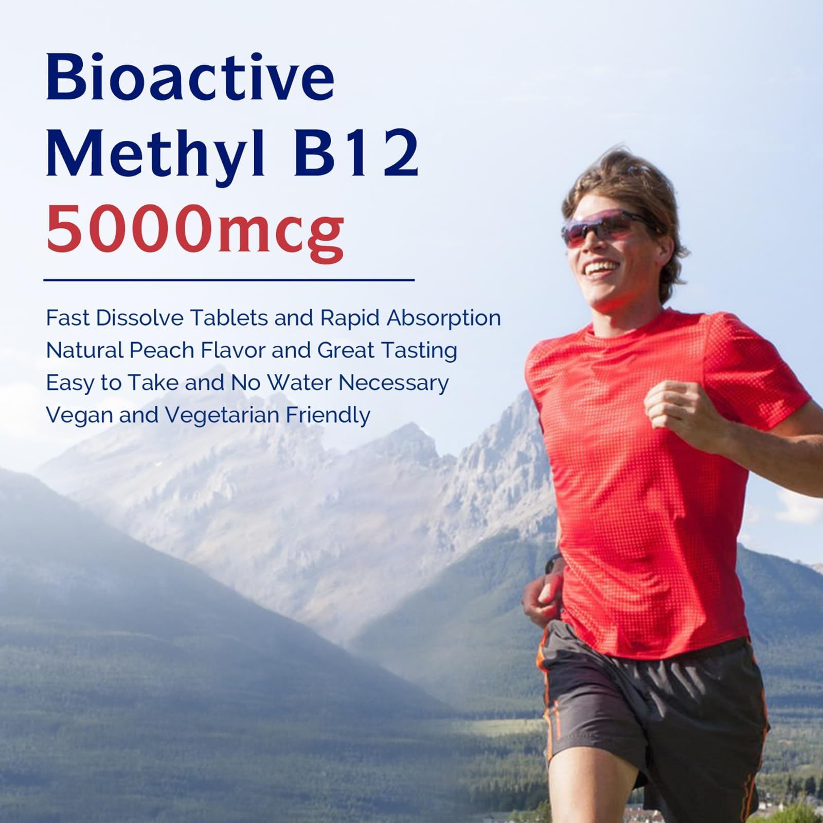 Innate Vitality Vitamin B12 5000mcg, Sublingual, Vegan Methylcobalamin, Fast Dissolve Tablets, Natural Peach Flavor, Supports Energy Production & Healthy Nervous System, 90 Tablets — Amazon image 3