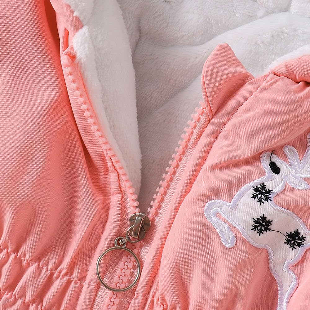 Hopscotch Girls Polyester Mini Length Long Coats in Pink Color For Ages 2-3 Years 4