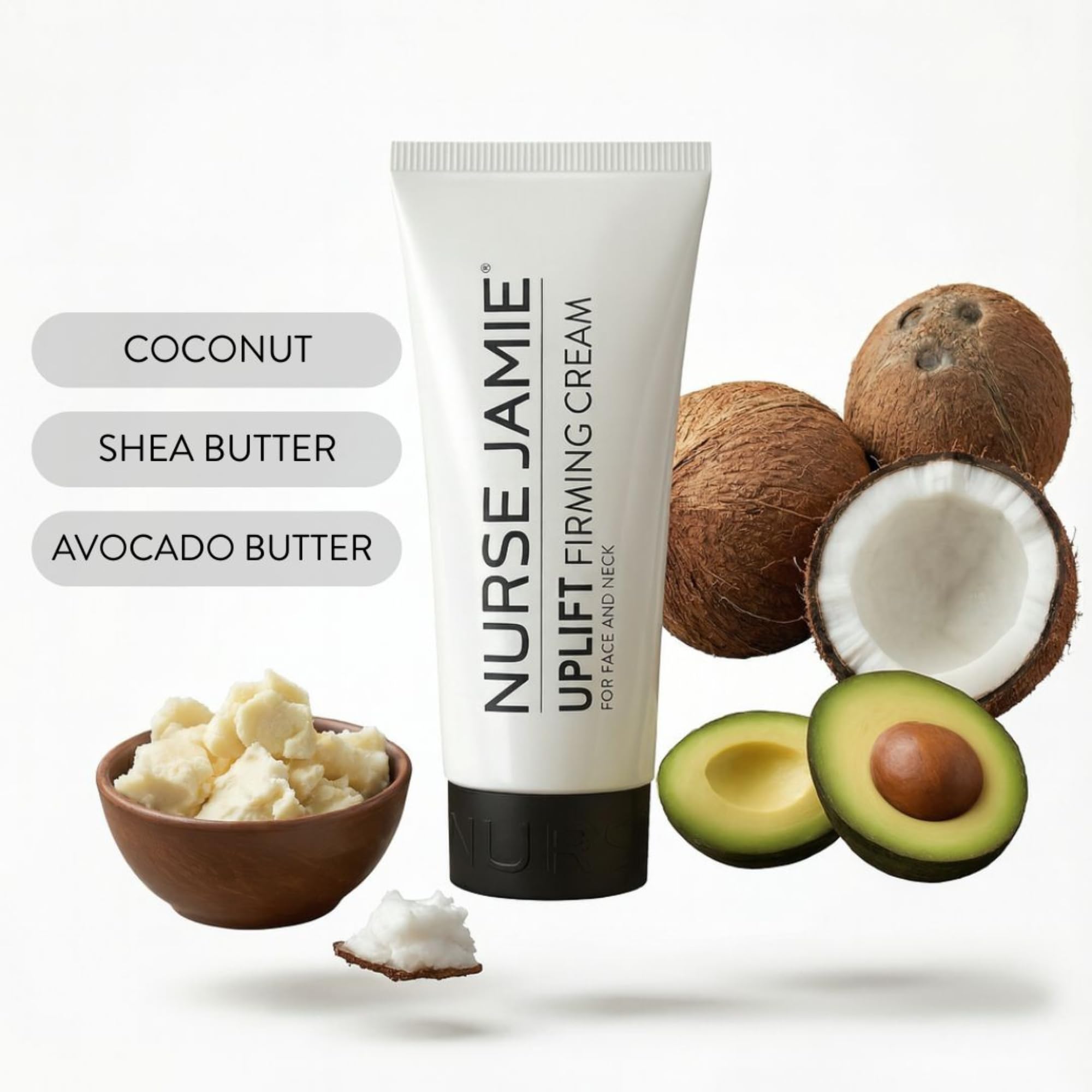 Nurse Jamie Uplift Firming Cream – Hydrating Face & Neck Moisturizer with Plant Peptides, Shea Butter & Hyaluronic Acid – Clean Beauty Formula