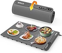 ZPPBL Electric Food Warming Tray 24x16" Rollable Mat - Rapid Even Heating, 3 Temp Settings, Portable for Parties & Daily Use (Gray)