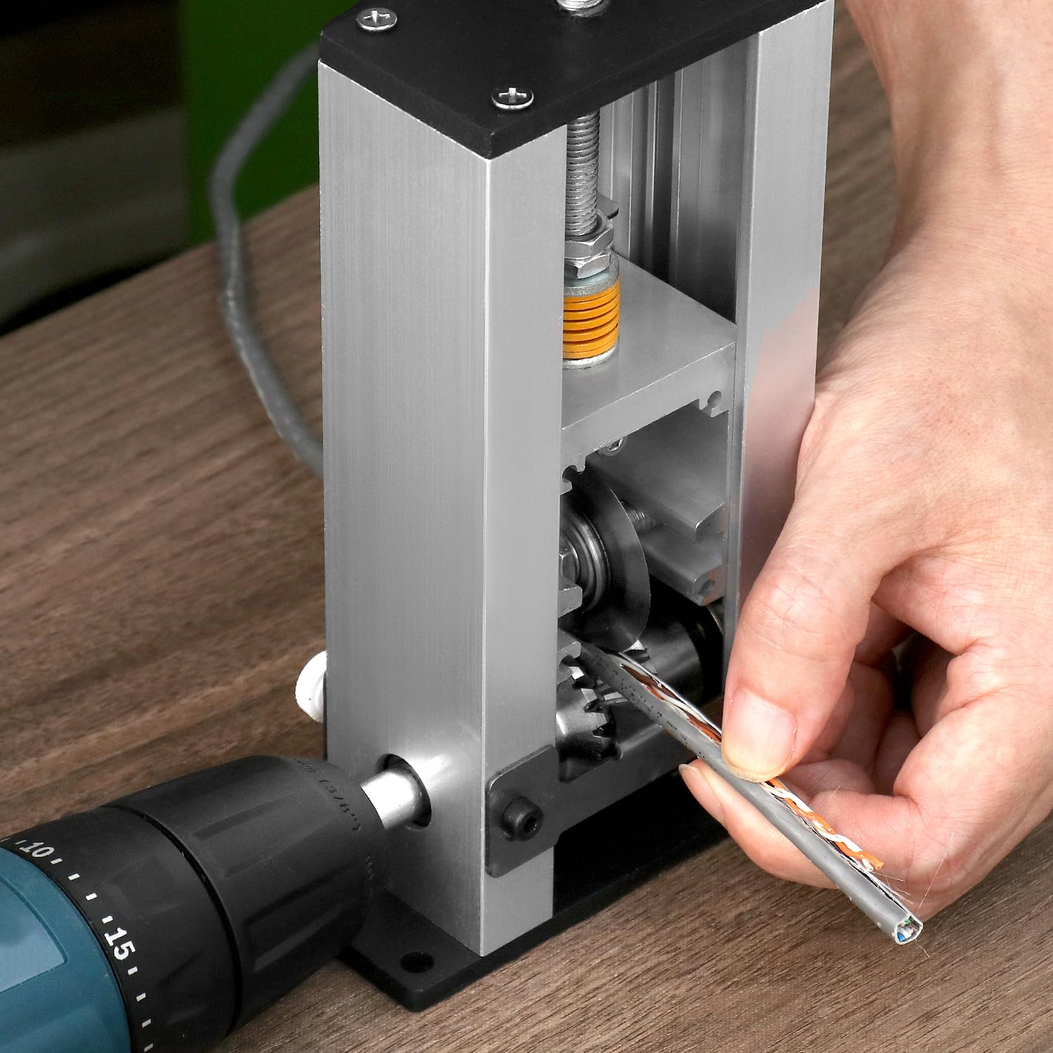 QWORK Spelafili Automatico Manuale per Cables Ø1-25 mm Portatile Lama Acciaio Telaio Alluminio