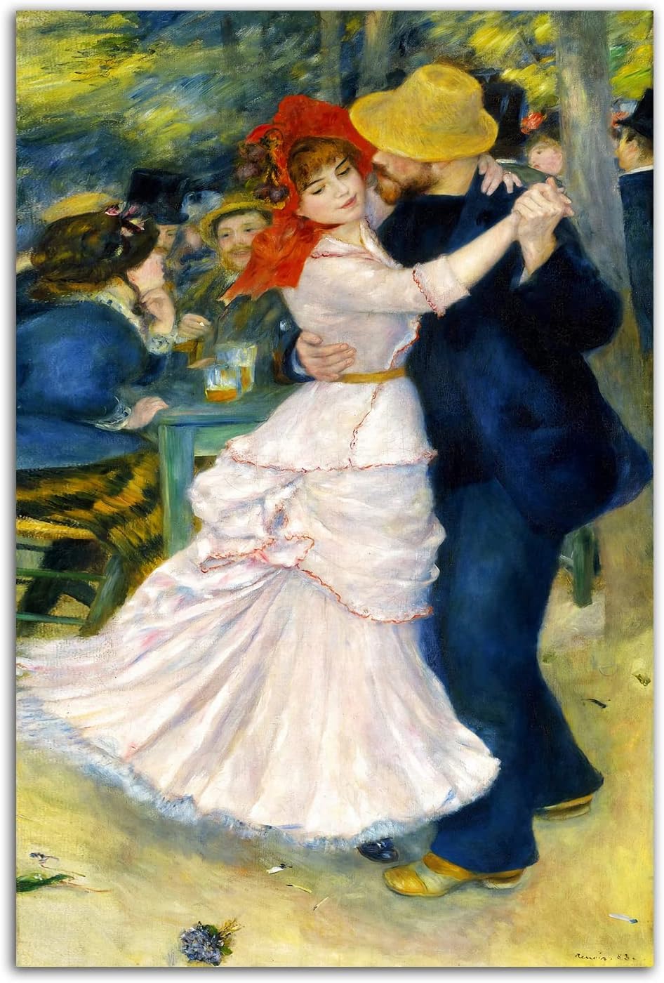 Waeta Rnvzx Pierre-Auguste Renoir Canvas Wall Art Dance at Bougival Poster Vintage Painting Pierre-Auguste Renoir Prints For Home Decor Picture 50x70cm No Frame