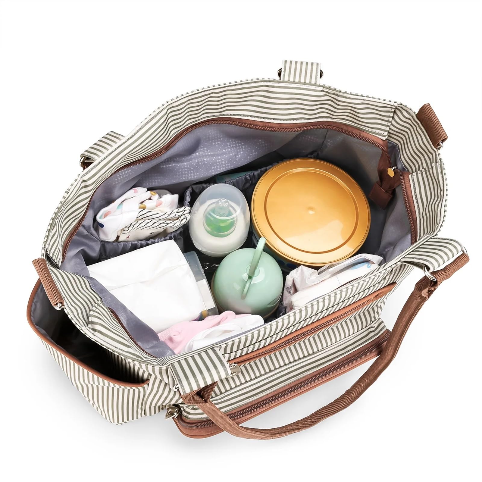 Bolso Carro Bebe Bolsa de mamá, Bolsa térmica, Bolsa de Maternidad de Gran Capacidad for niños, Bolsas de pañales, Mochila Impermeable multifunción for Cochecito de niños(Black Strips)