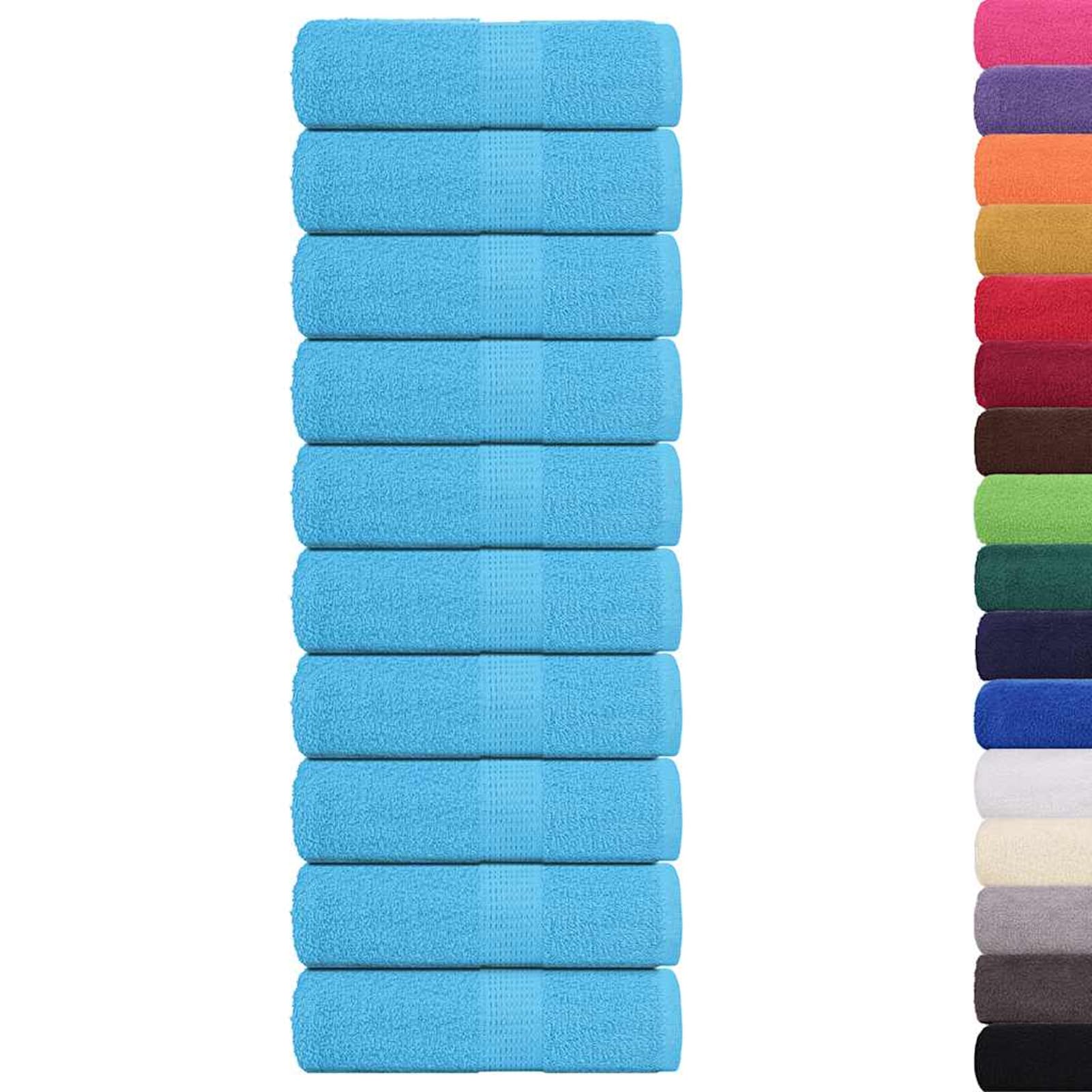 Gecheer Asciugamani ospiti, 10 pezzi turchesi 30x50 cm, 100% cotone morbido e assorbente, con anello per appendere, lavabili in lavatrice, per bagno e casa