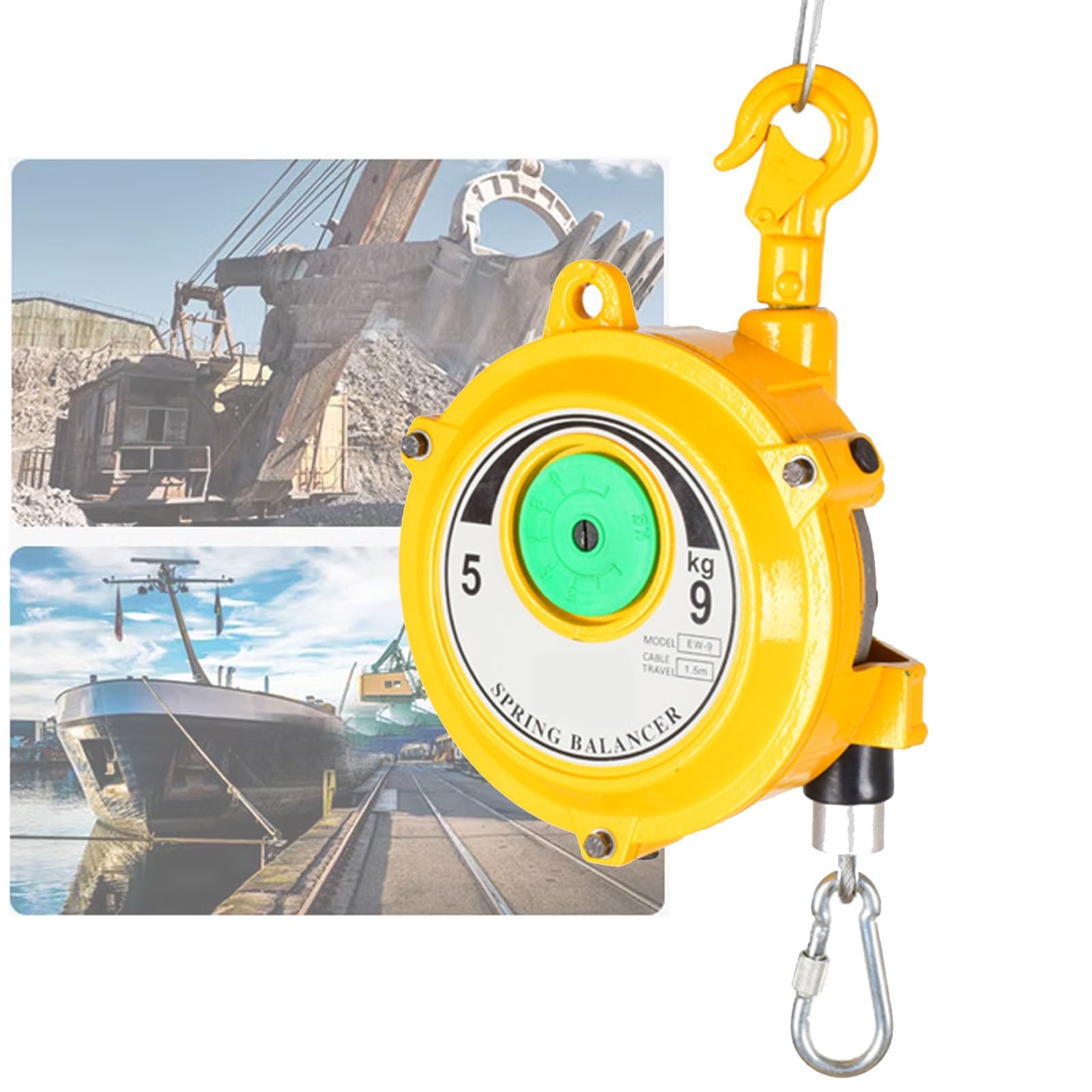 WEKONUMEX Retractable Spring Balancer, Retractable Spring Balancer 1.5m Aluminum Alloy Adjustable Multiple Sizes(5-9kg)