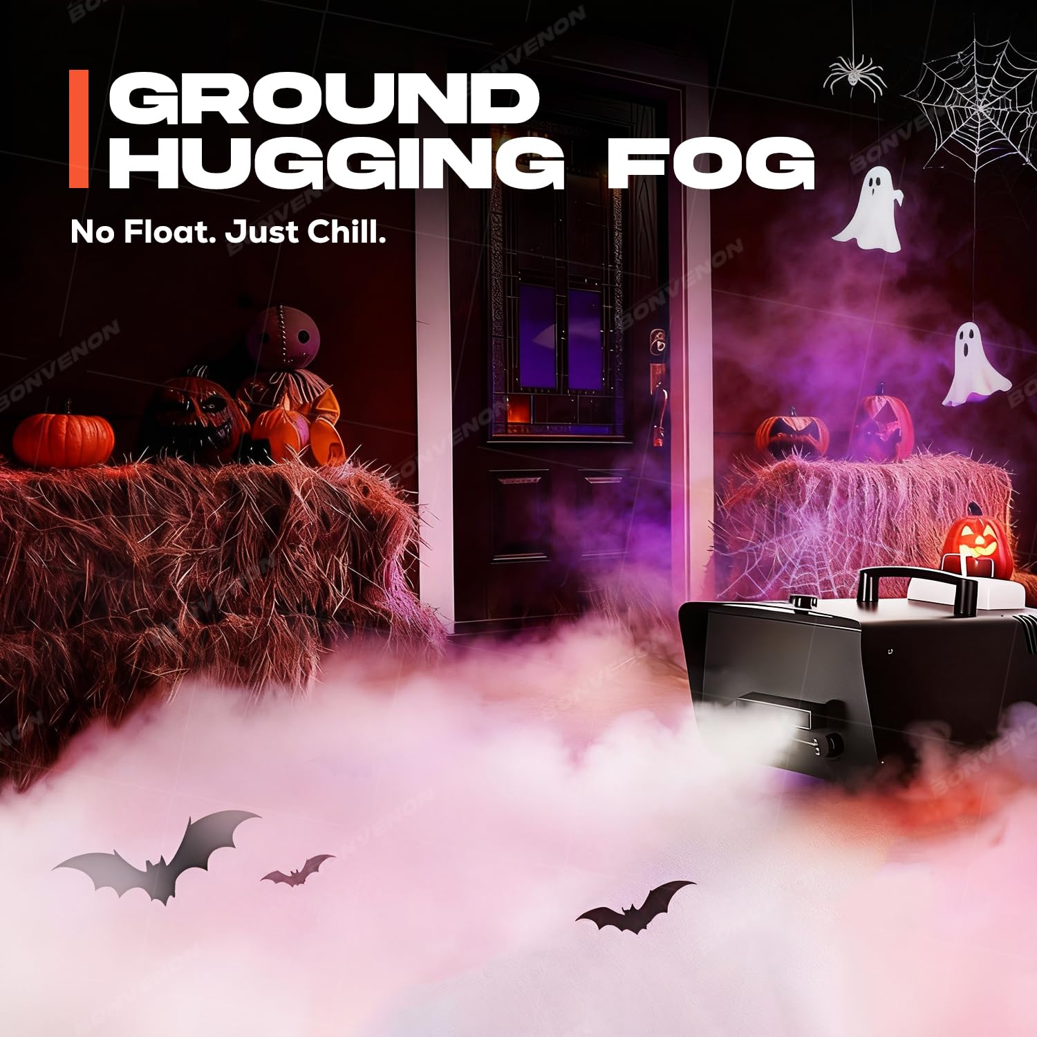Niedrig liegende Nebelmaschine mit kabelgebundener Fernbedienung Schnelle Erwärmung Einfache Bedienung Trockeneis-kompatibel Für Bühne, Halloween, Hochzeit, Escape Room-Effekte