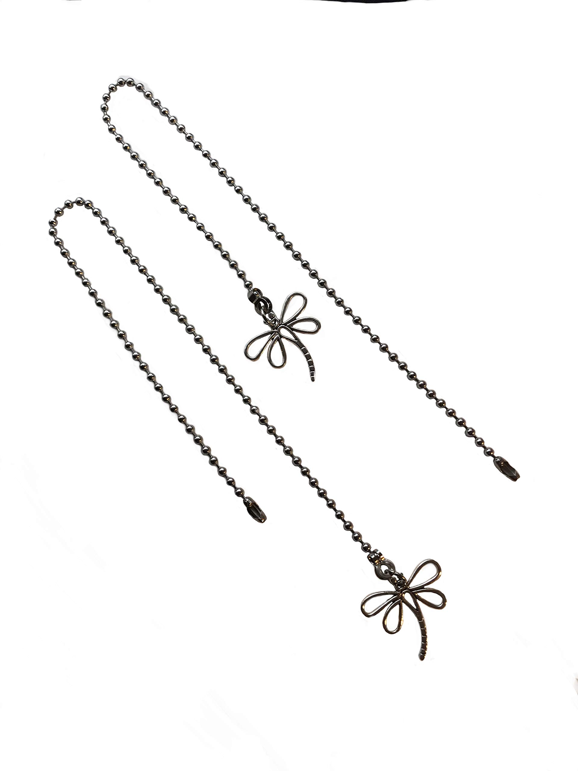 Dragonfly - Juego de extensores de cadena de repuesto para ventilador de tono plateado de 3,2 mm