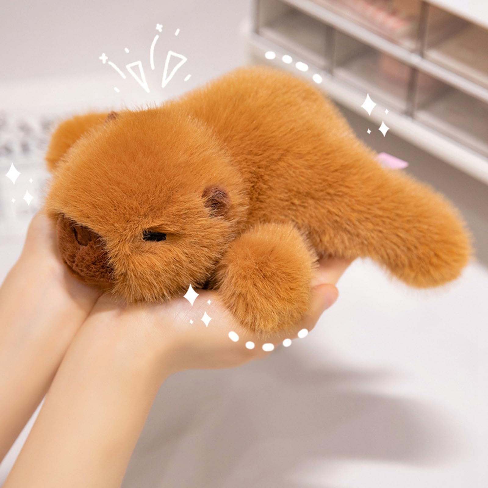 PEACH CAT Capybara Plush 7 Cute Capibara Stuffed Animals Soft Plushies Toys Gifts for Kids Brown