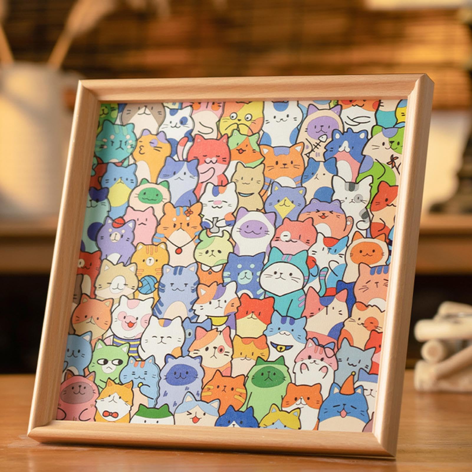 Puzzle Drewniane Kolorowanki Drewniane Zabawki Edukacyjne | Puzzle Zwierząt z Ramką na Zdjęcia dla Dzieci Chłopców Dziewczynek w Domu Podróży Sypialni Święta Urodzin Bożego Narodzenia