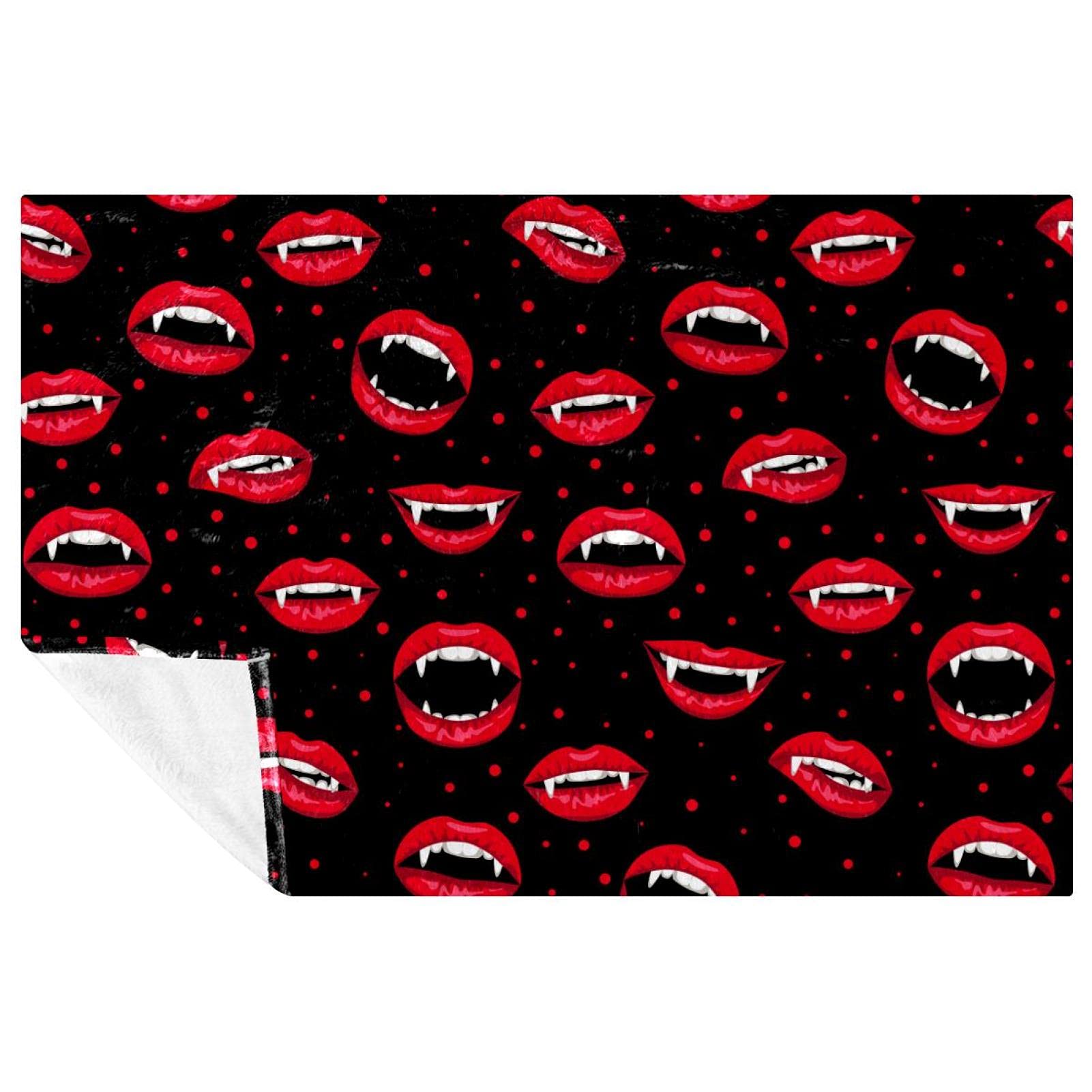 Couverture d'Halloween douce pour pique-nique, camping et plage - Plaid motif lèvres