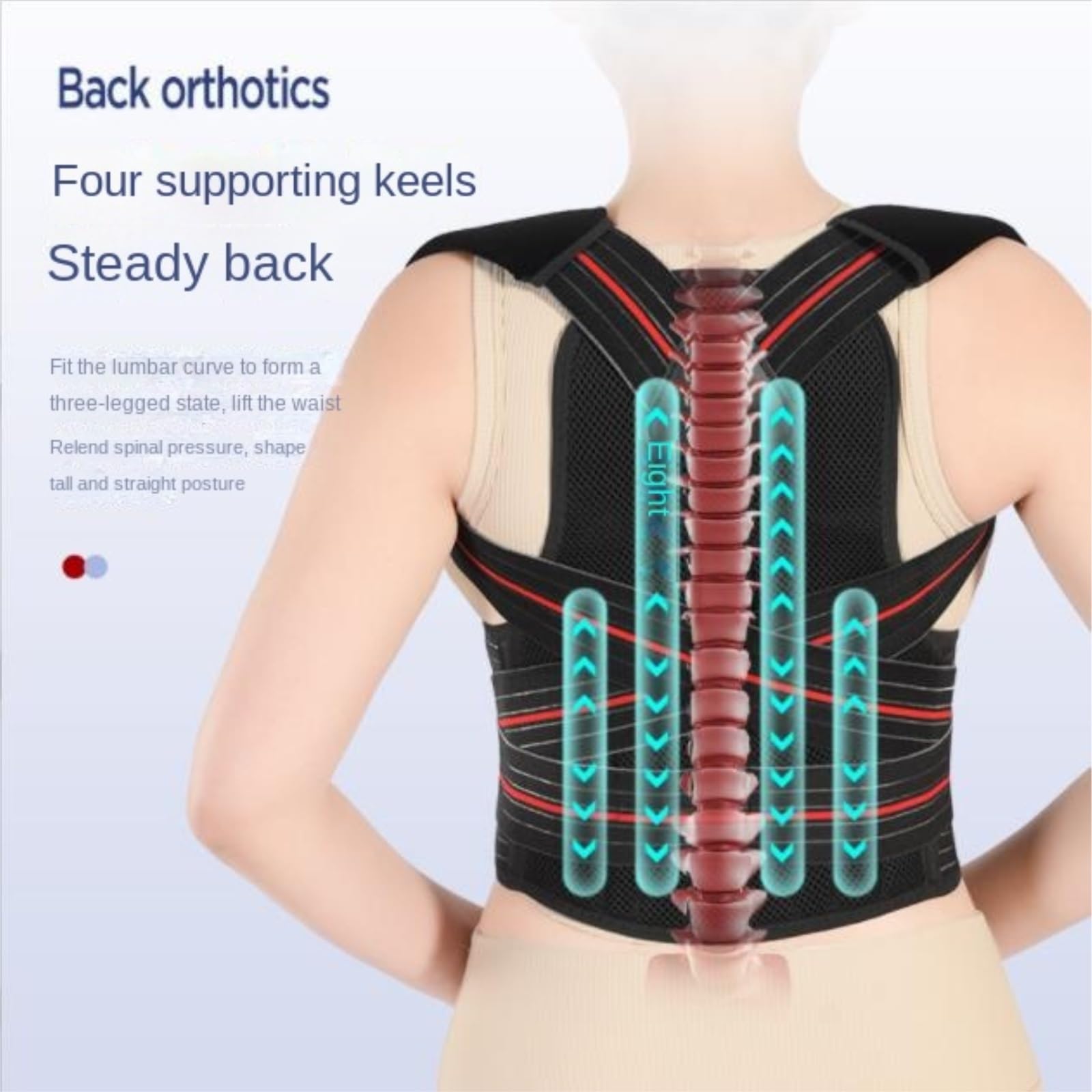 Faja Lumbar Cinturón De Soporte Lumbar Cómodo Corrector Postura Erguido Soporte Lumbares(3XL)
