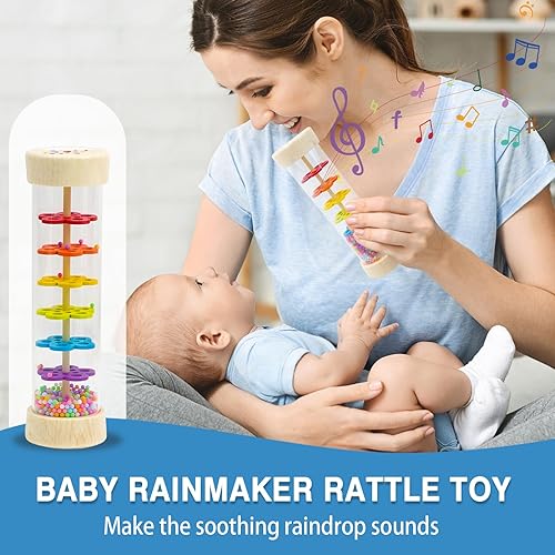 Miniatura 4 de Hidoggy Montessori - Juego de juguetes para bebés de 6 a 12 meses, juego educativo de aprendizaje 6 en 1, incluye libro de madera, caja de