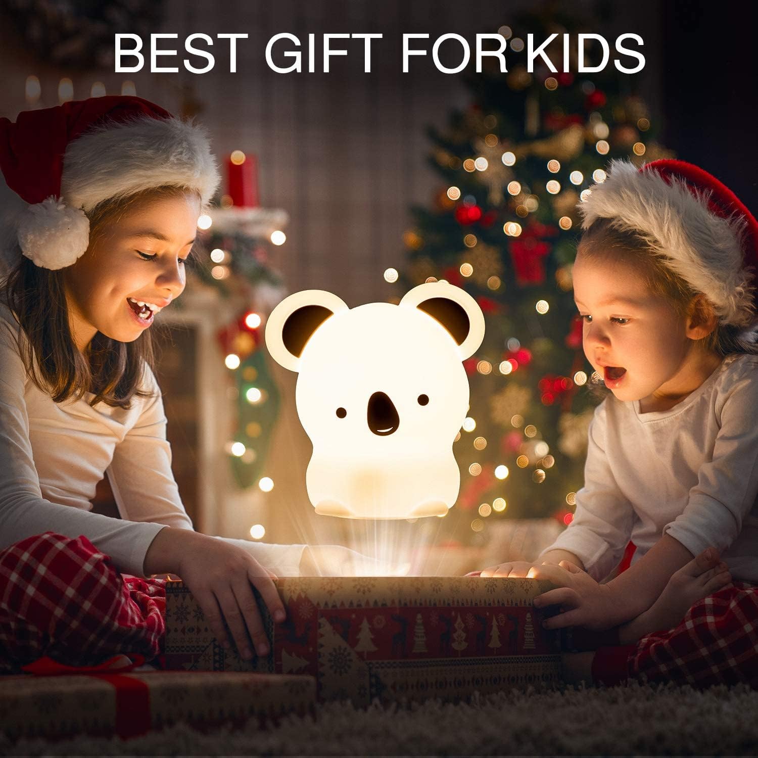 One Fire Koala Night Light for Kids Room, Koala Lamp Kids Night Light Bedroom, Cute Koala Gifts for Girls, Portable Squishy Silicone Baby Night Light, Nursery Animal Kids Lamp, Battery Kid Night Light