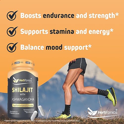 Miniatura 6 de Herbtonics Shilajit para hombres y mujeres con Ashwagandha, ginseng rojo coreano, Rhodiola Rosea, Ginkgo Biloba, Tongkat Ali  Ácido fúlvico y