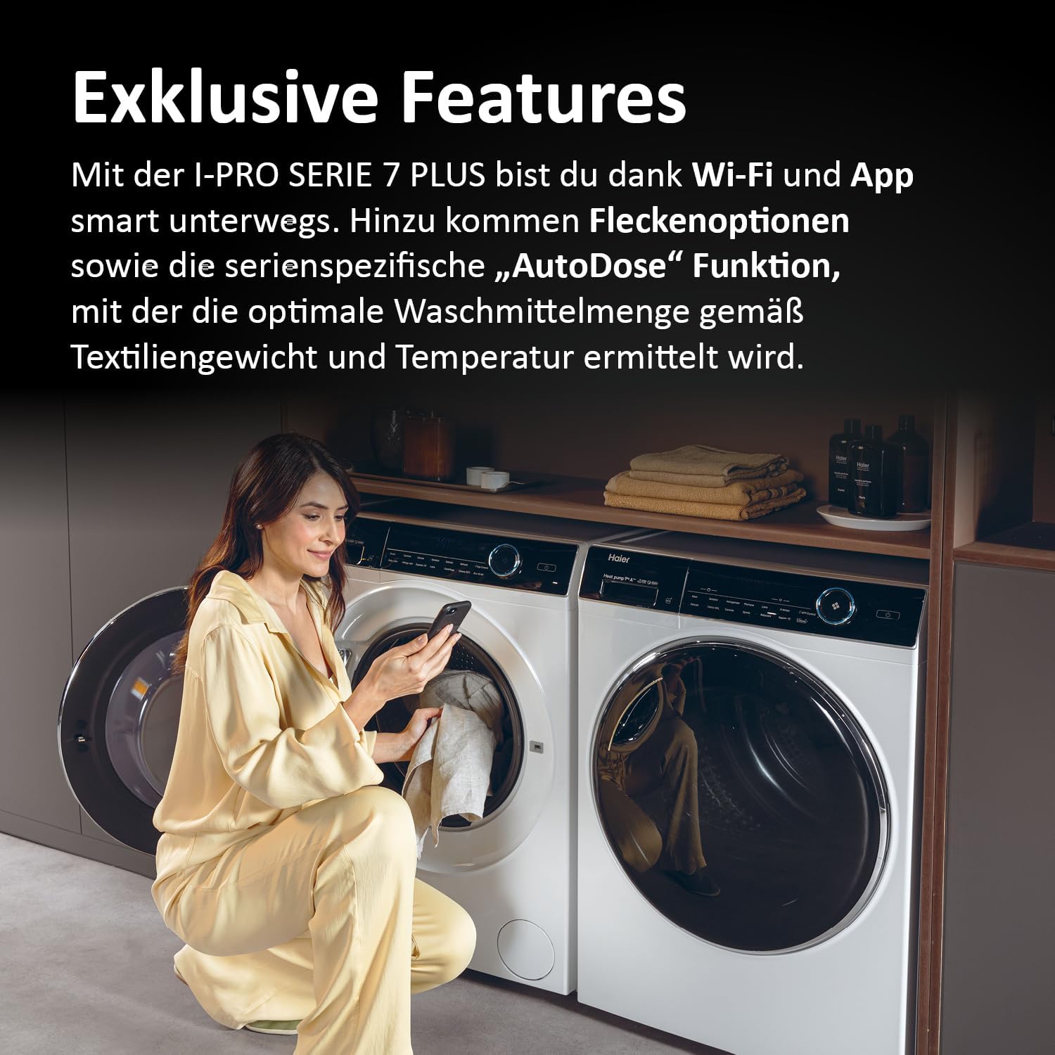 Haier I-PRO SERIE 7 PLUS HW100-BD14979U1 Frontlader Waschmaschine 10kg 1400 U/Min A-Effizienz Direktantrieb