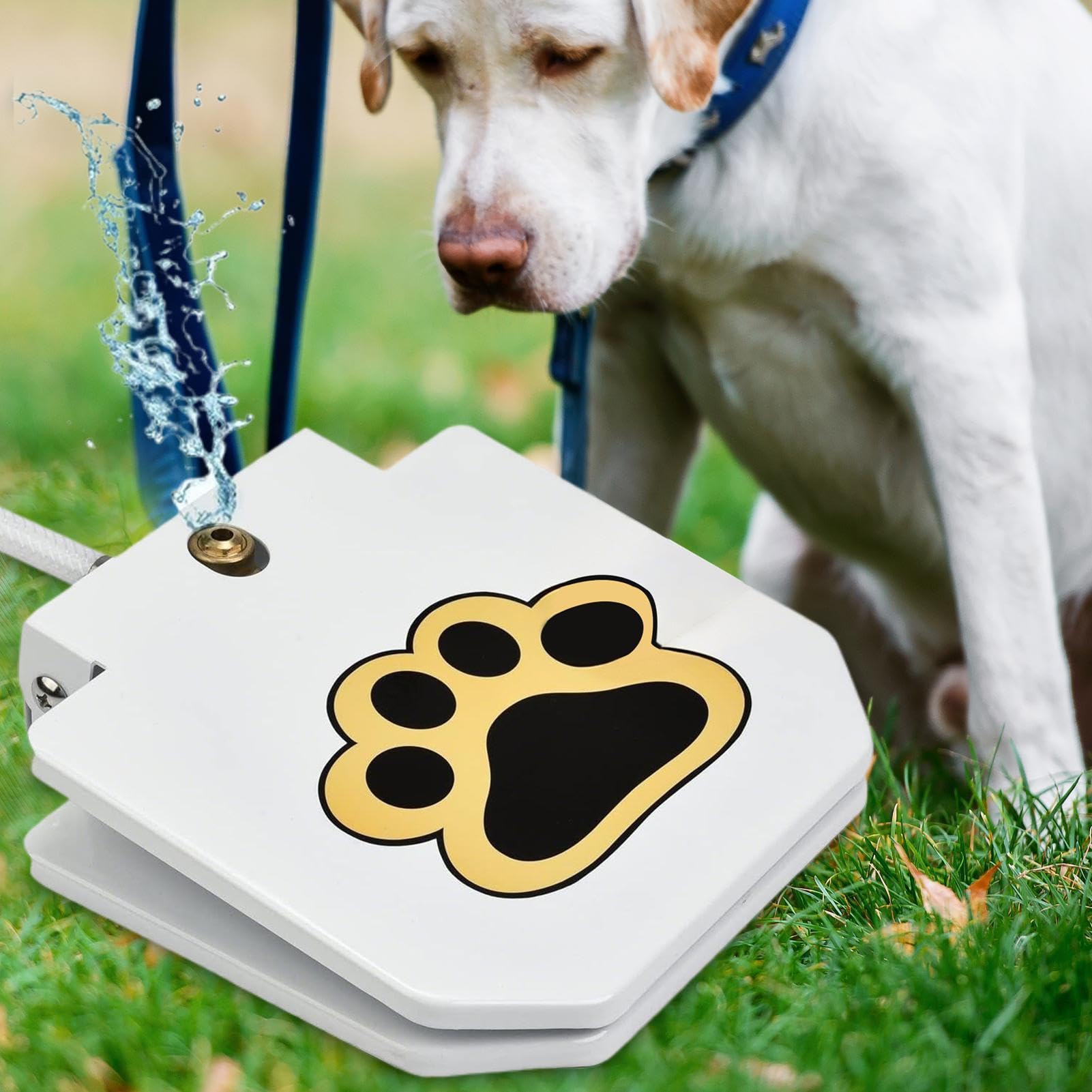 Espaci - Giocattolo spruzzatore per cani, alimentatore d'acqua, abbeveratoio attivato dalle zampe in acciaio , stazione automatica per bere all'aperto, idratazione durevole per animali domestici