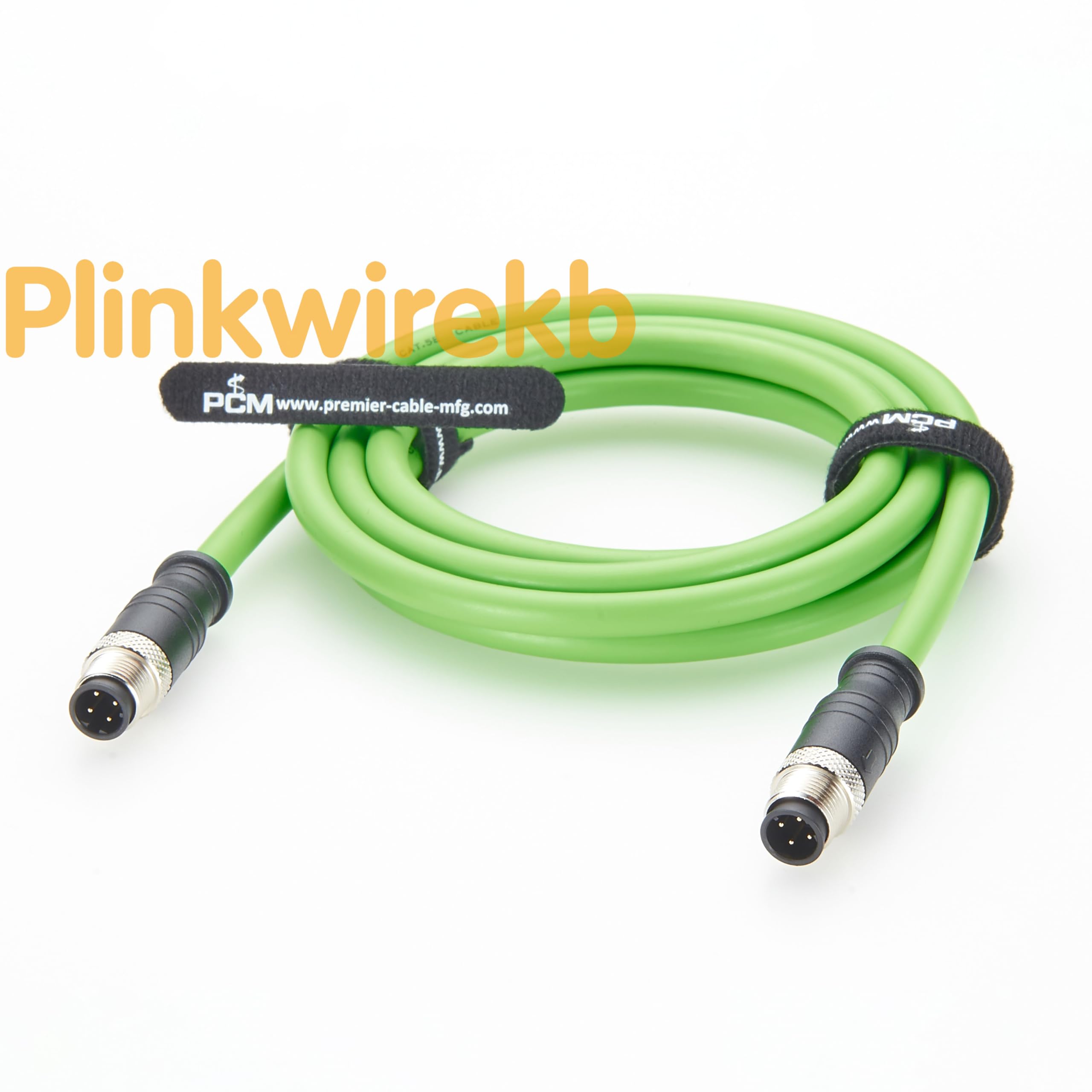 Cavo Ethernet industriale M12 a 4 pin D-Code da maschio a maschio, CAT5e SFTP schermato, cavo in TPU verde, impermeabile IP67, ad alta flessibilità, per rete di automazione di fotocamere industriali