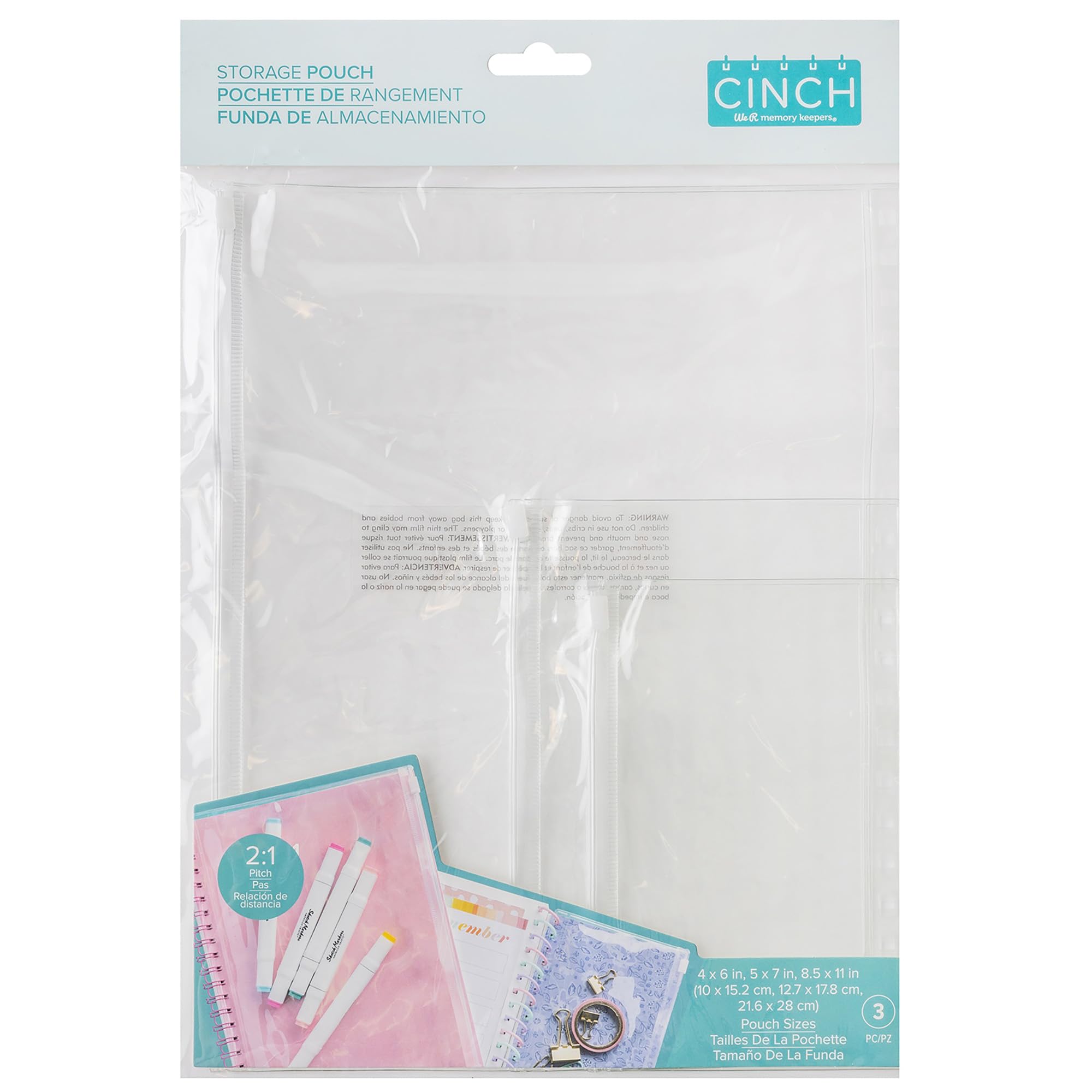 We R Memory Keepers Cinch Storage Pouches 3pcs
