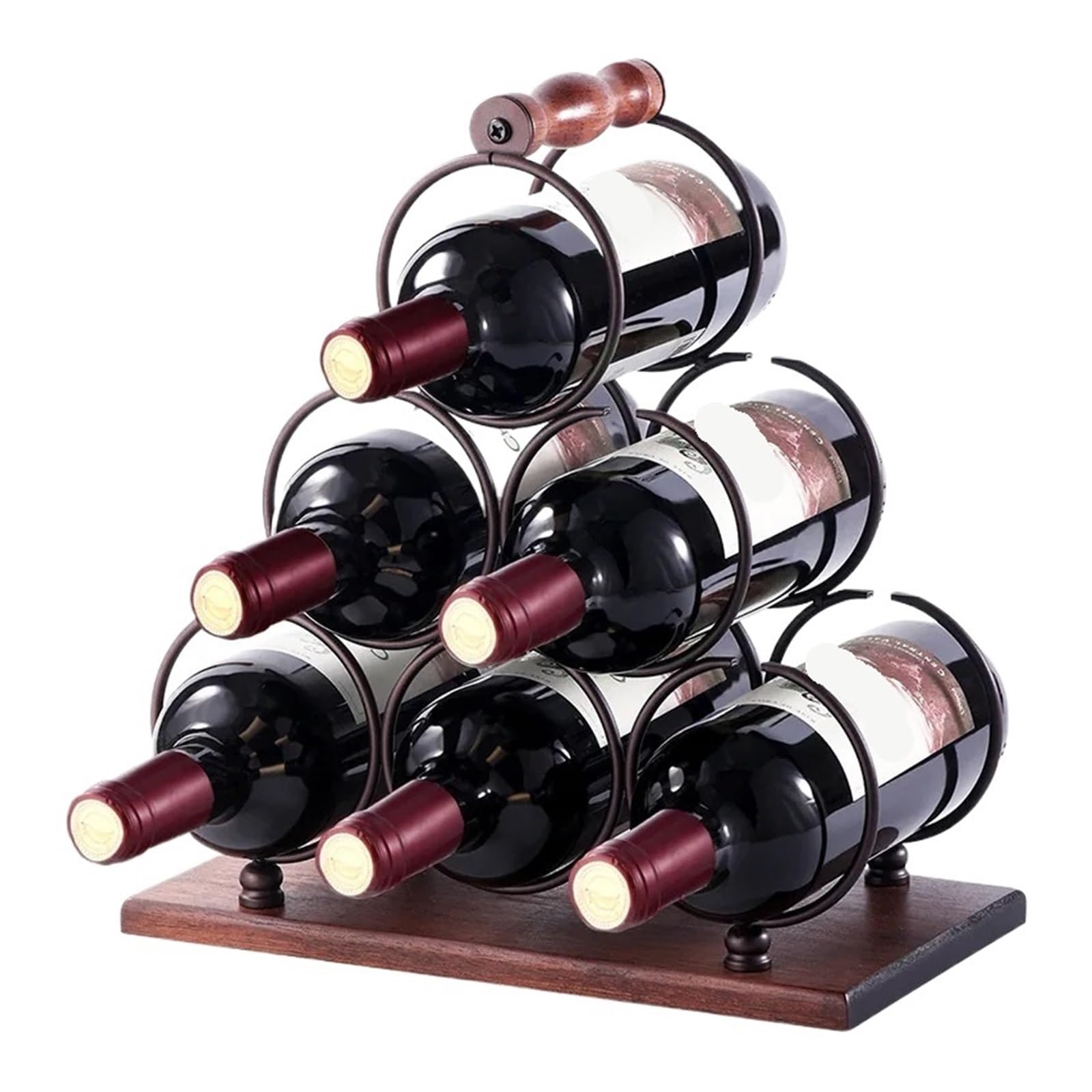 Casier à vin en bois massif avec porte-verre suspendu pour salon
