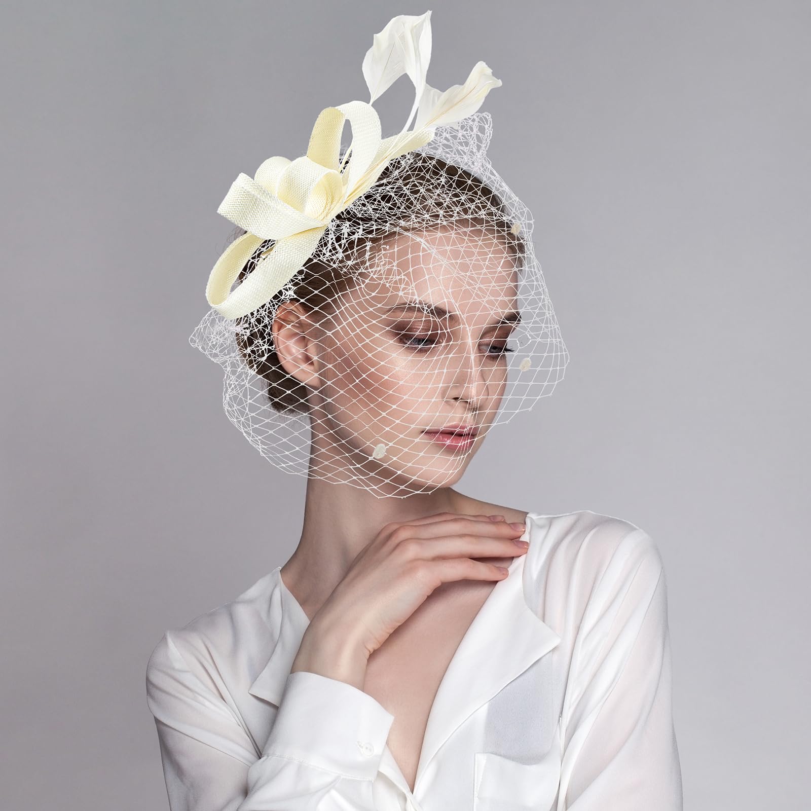 Amazon.com: Zinniday White Tea Party Headband - Victoria  display picture 1