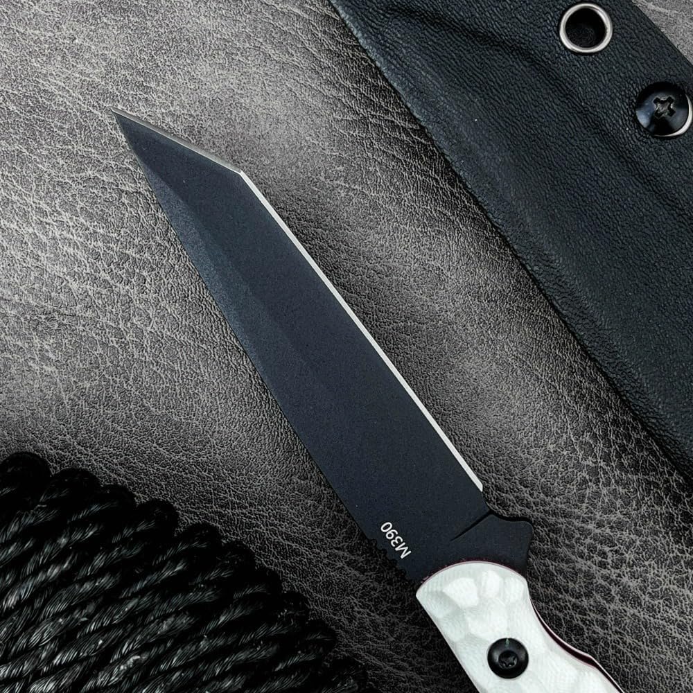 Fixed Blade Knife with Kydex Sheath,Tanto 8Cr13Mov Blade,Non-Slip G10 Handle for Camping Hiking Survival,Ideal Gift for Men