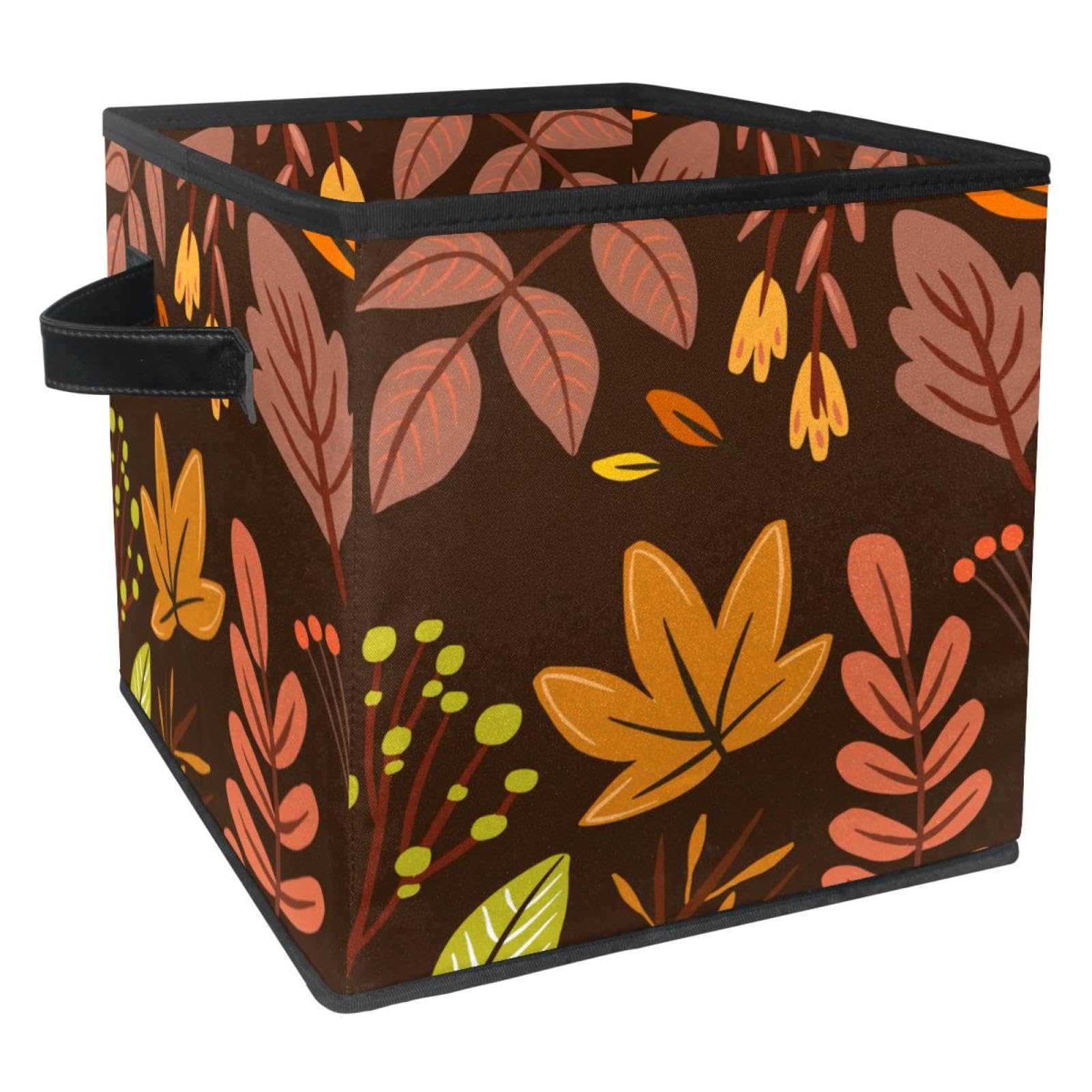 Organiseur et bacs avec poignées en tissu pliable marron pour placard et jouets