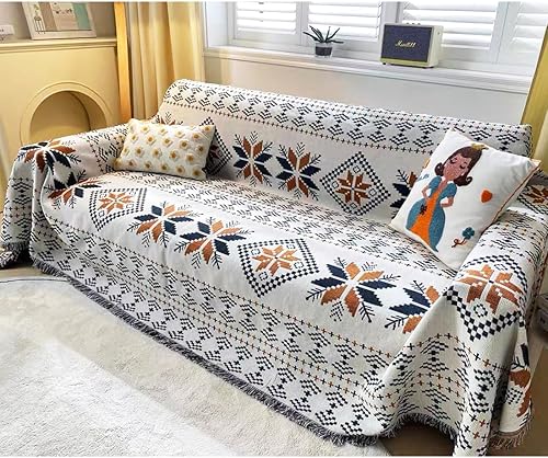 Miniatura 6 de VOPHIA Funda de sofá de estilo bohemio, reversible, de dos caras, tejida de dos caras, para Navidad, lavable, gruesa y suave, para sala de estar,