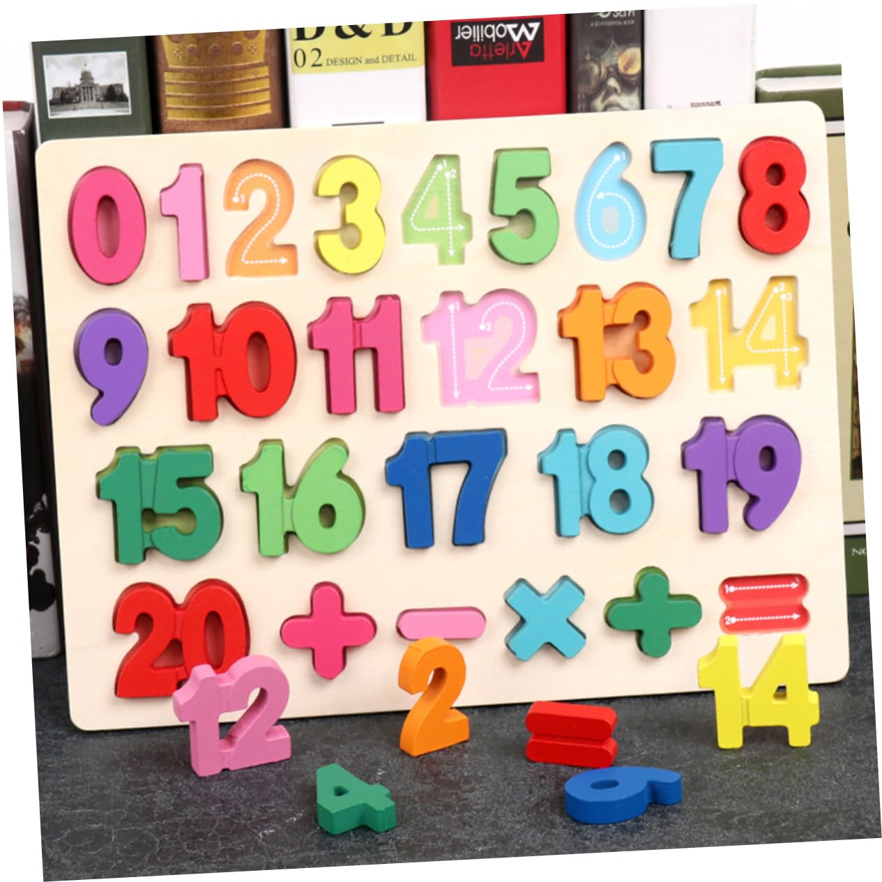 Puzzle Educativo de Madera para Números y Alfabeto Mayúsculas Colores Brillantes Juguetes Didácticos para Desarrollo Cognitivo y Habilidades Matemáticas Seguro y Ecológico