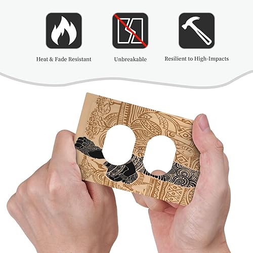 Miniatura 6 de Placa de pared con dispositivo dúplex de 1 cuadrilla para mujer africana, cubierta de interruptor de luz de elefantes, placa frontal eléctrica para