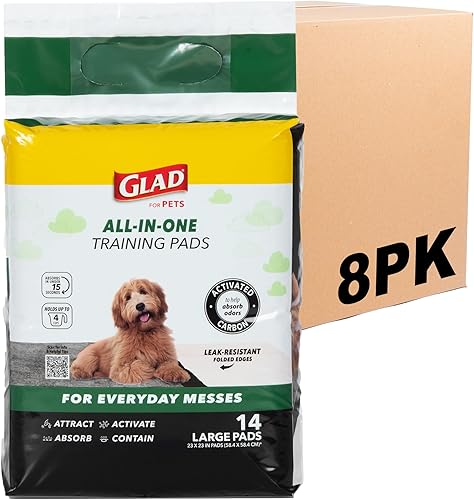 Miniatura 3 de Glad Almohadillas para cachorros de carbón negro para mascotas, almohadillas desechables súper absorbentes para orina de perro para entrenamiento de