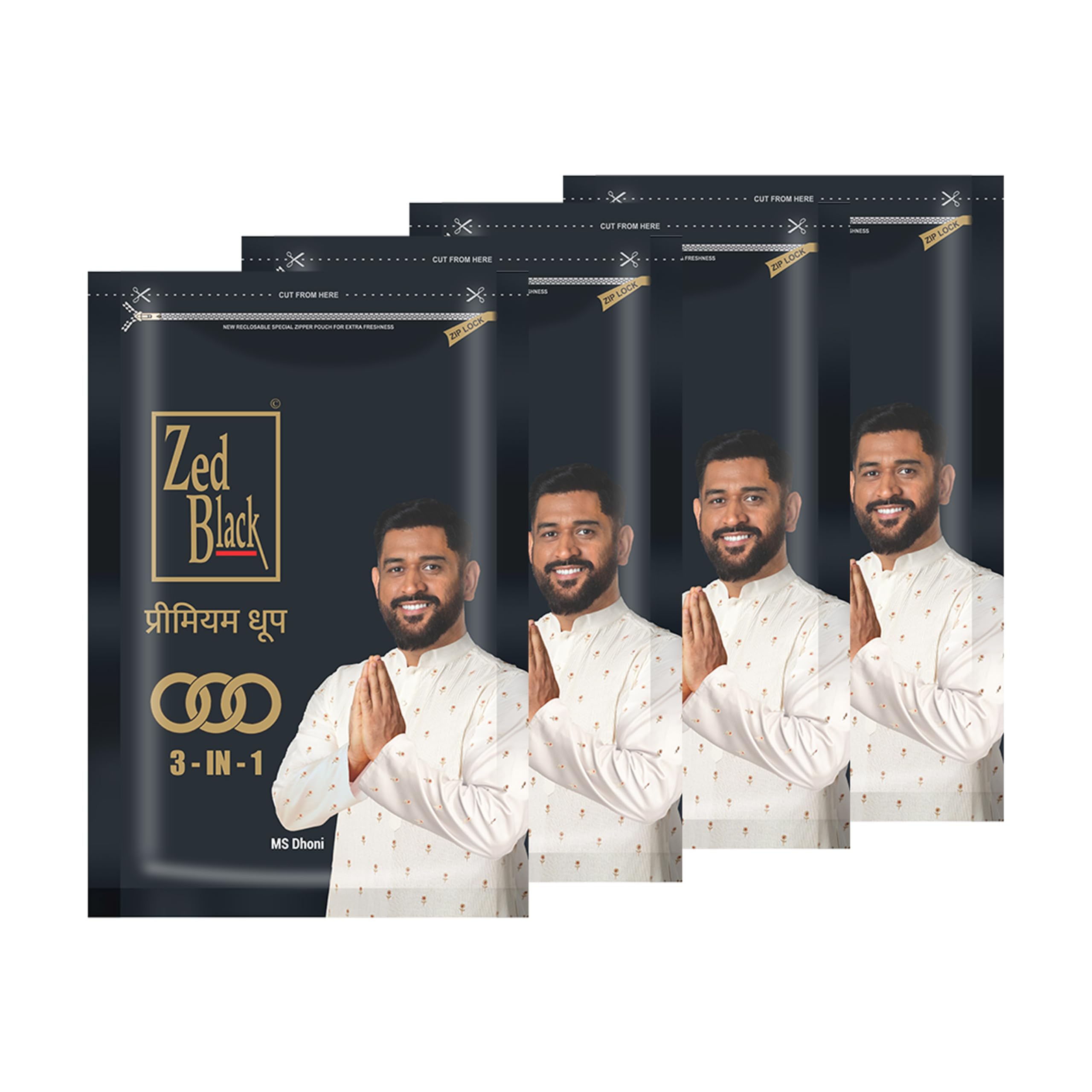 Zed Black 3 in 1 Premium Dhoop Batti | Combo Assorted Dhoop - Pack of 4