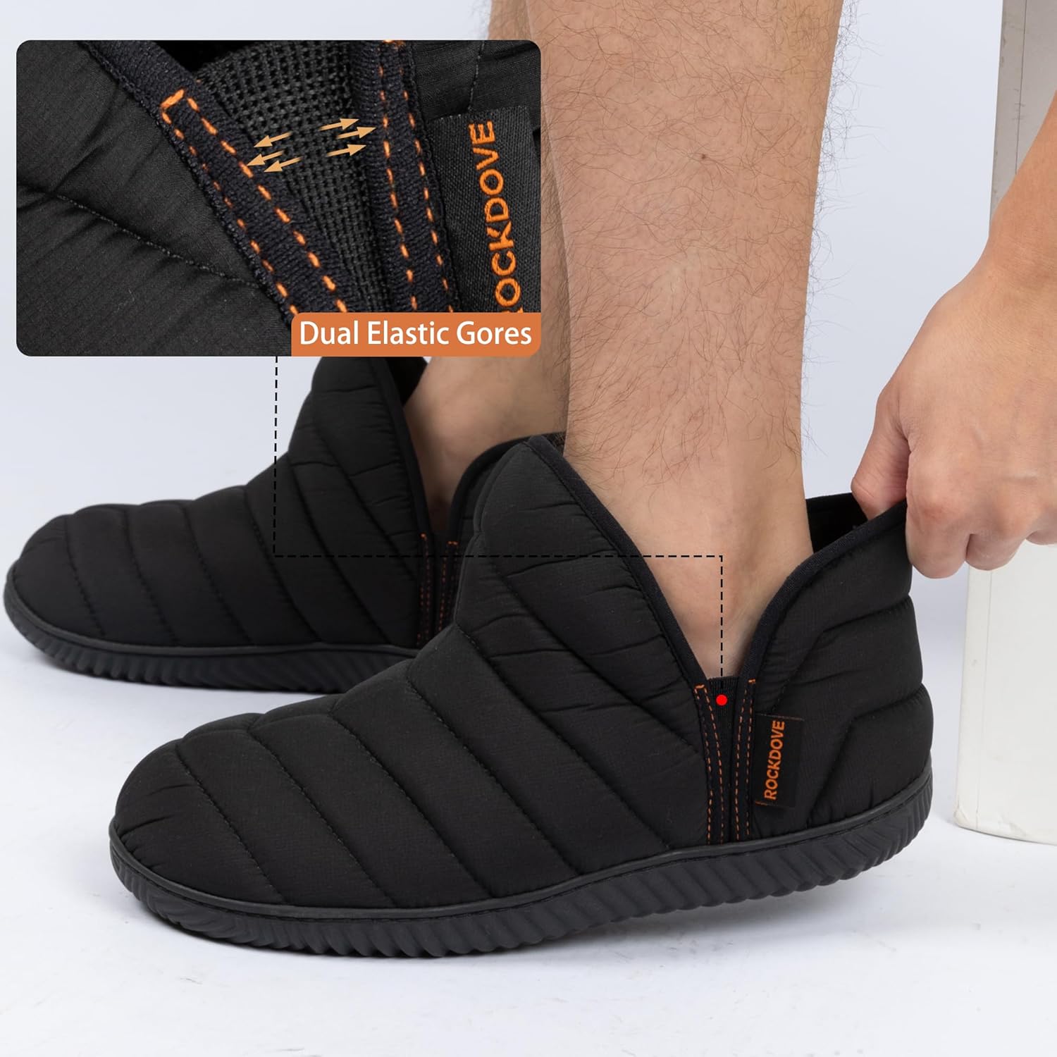 RockDove Men's Alpinz Puffer Bootie Slipper with Memory Foam - Image 4