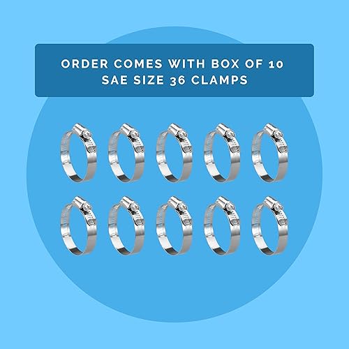 Miniatura 2 de Caja de 10 abrazaderas para manguera KE36BX, de Koehler Enterprises, Plateado