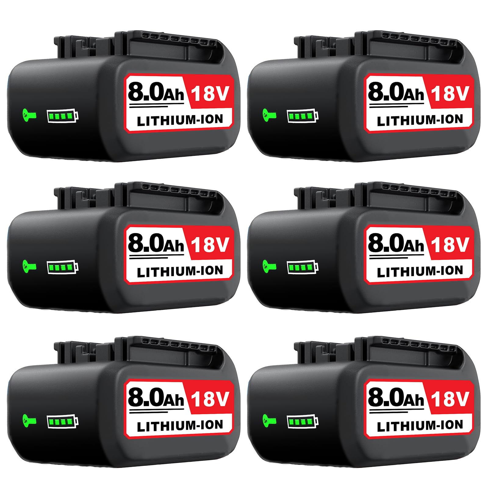 2 Stück 8000mAh Ersatzakku für Bosch Akku 18V Kompatibel mit Bosch 18V Akku Li-ion 8.0Ah Akkus BAT618 BAT609 BAT609G BAT619 BAT619G BAT612 BAT622 mit LED-Anzeige