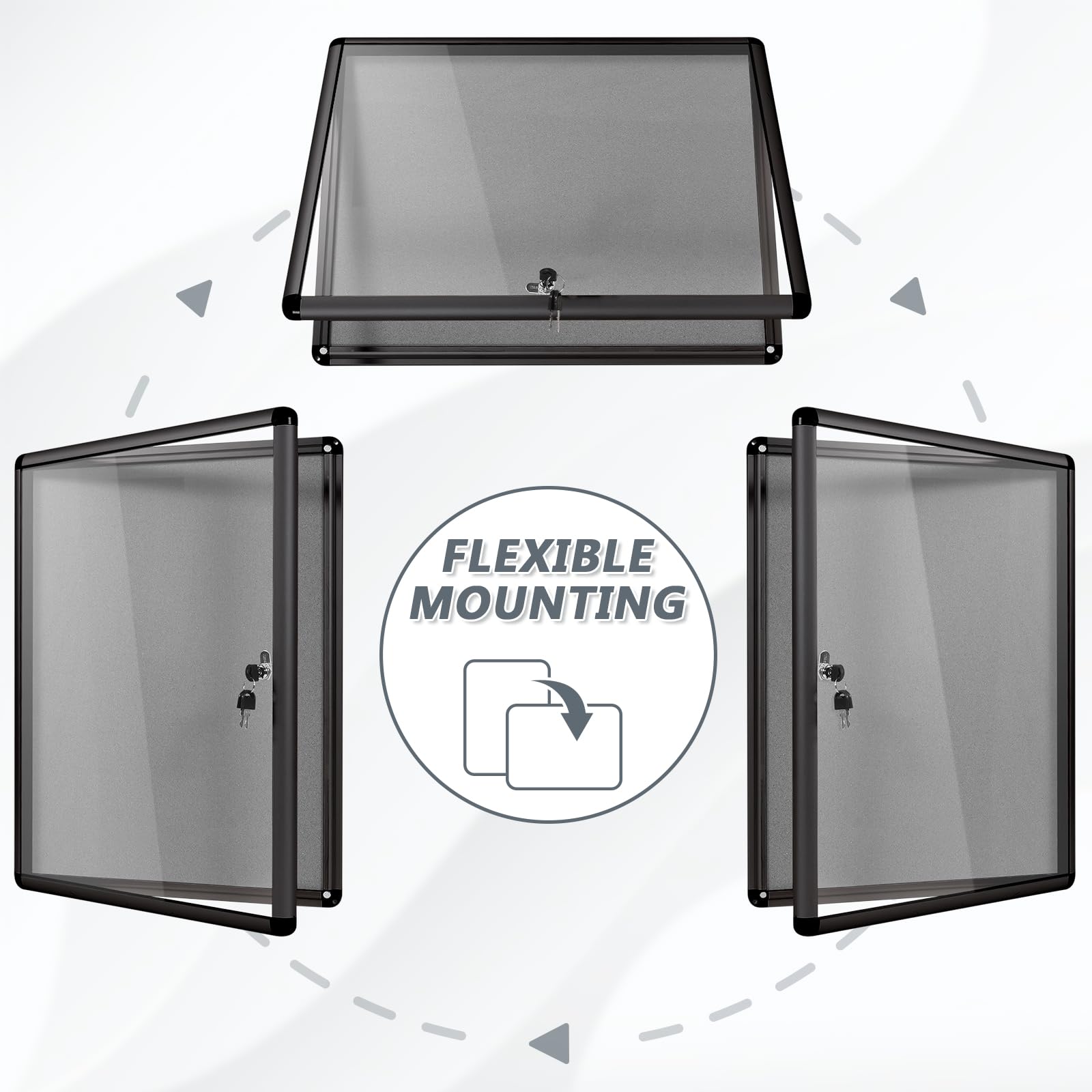 MAKELLO Lockable Notice Board 490x370mm, Temperproof Lockable Display Board for Office School Home Store Community Centre - Image 3