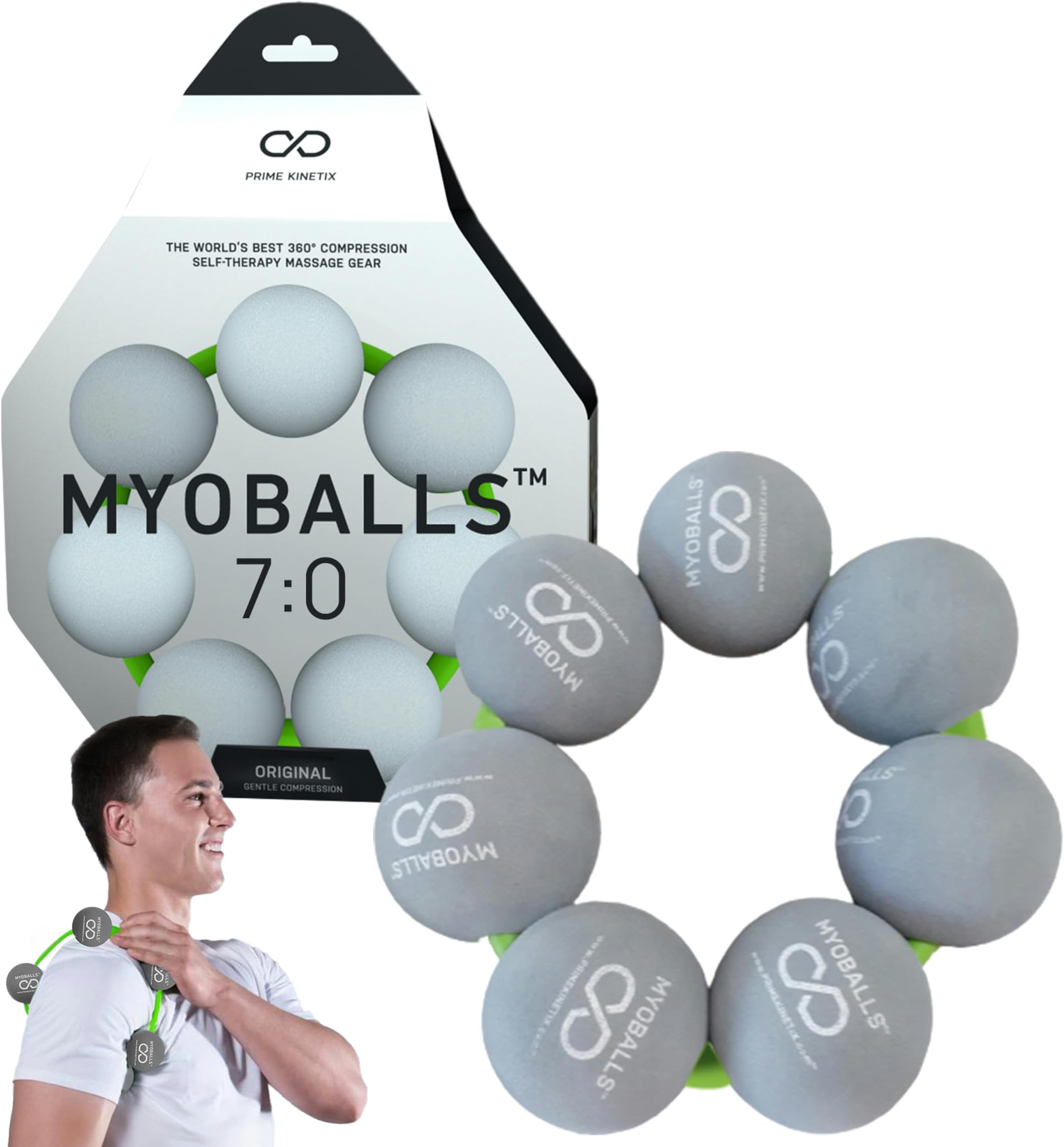 MyoBalls PRO - 360° Foam Roller Balls for Men & Women - Trigger Point Therapy - Plantar Fasciitis, IT Band, Tennis Elbow Relief