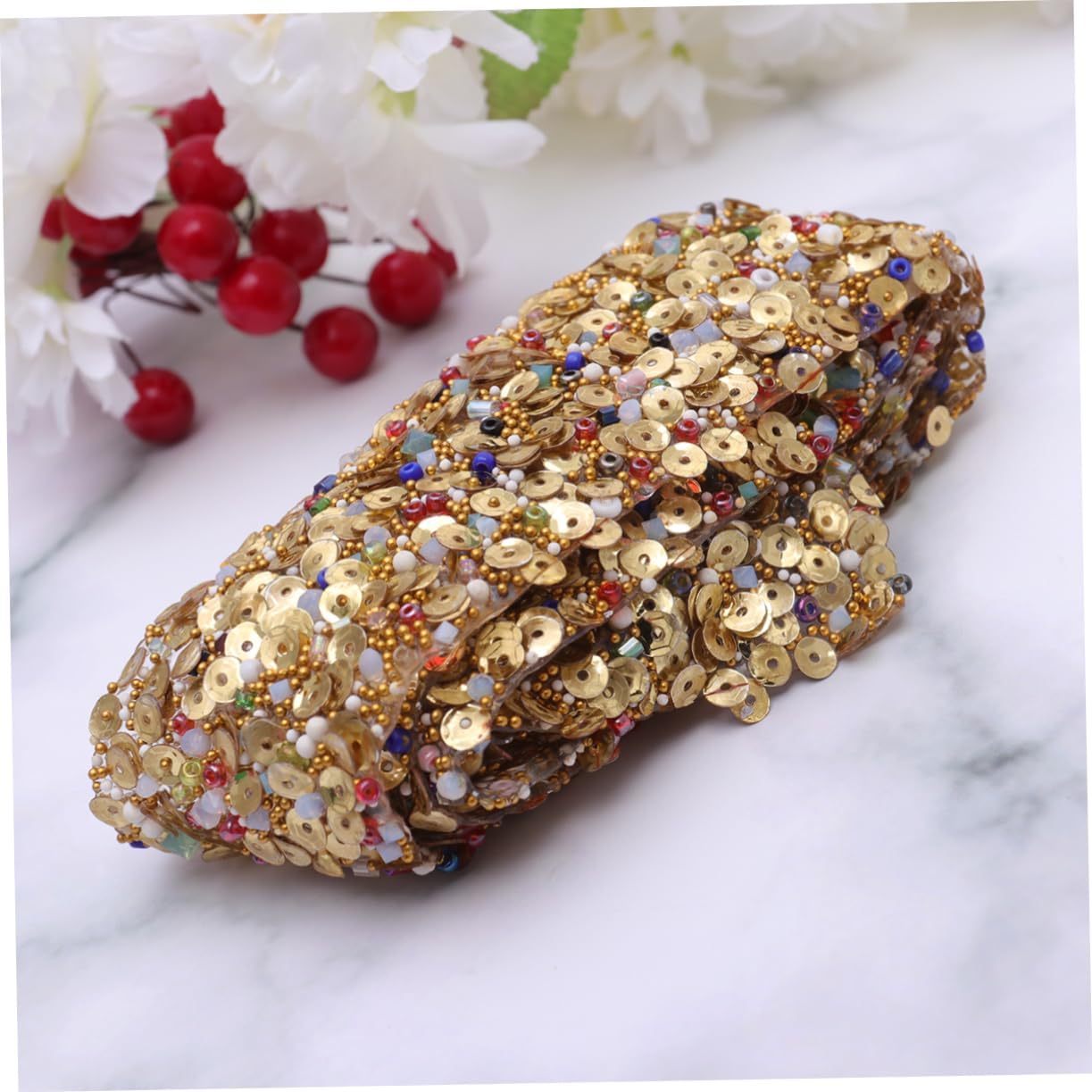 Sequins Rhinestone Trim for Dress Sash Belt Craft Embellishments Wide Bling Ribbon for Clothing Bags Shoes Bridal Applique Belt
