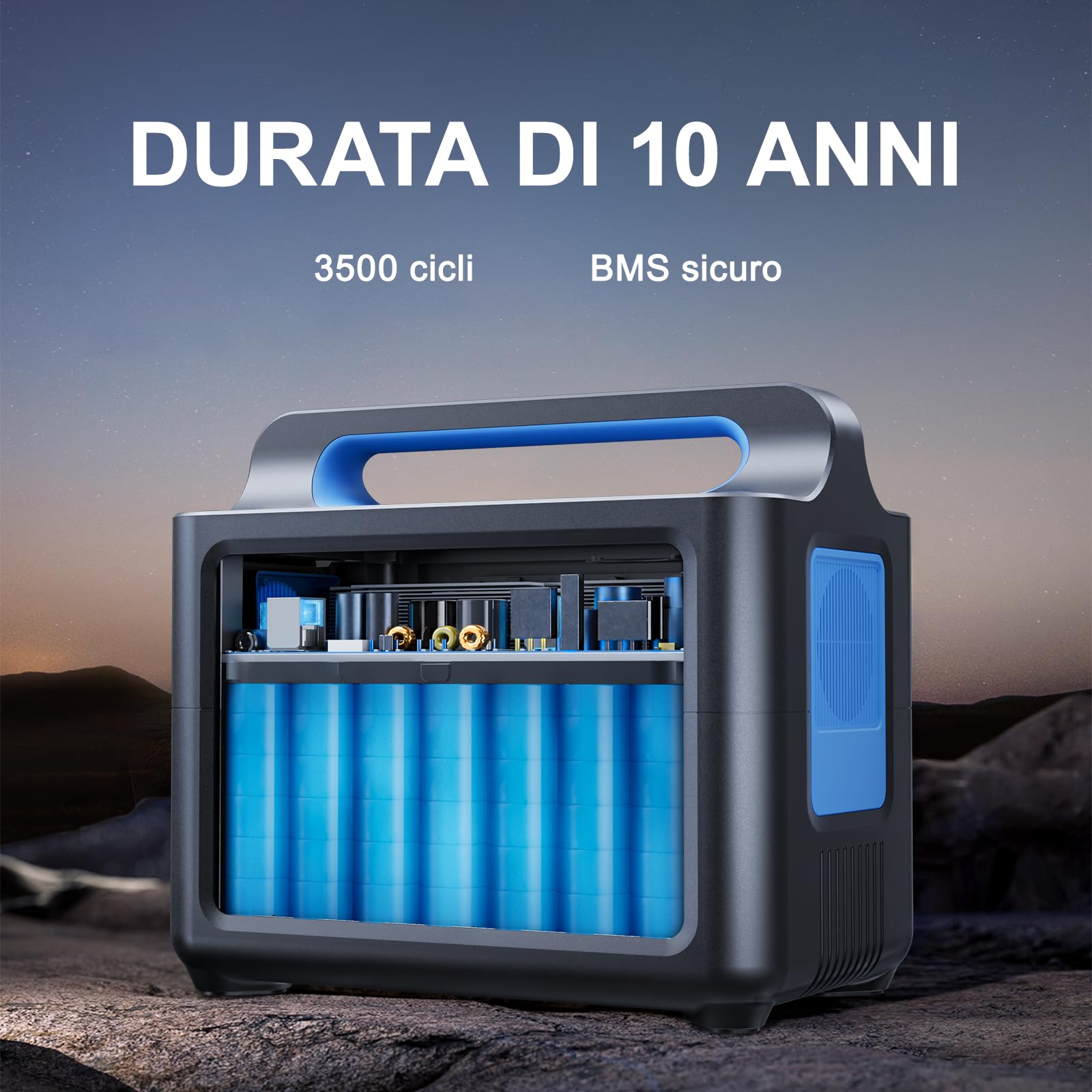 VDL Centrale Elettrica Portatile 1228Wh, Alimentazione a Batteria LiFePO4 con Presa 230V/1500W (picco 2000W), Generatore Solare per Alimentazione Domestica, Campeggio, Emergenza, HS1500