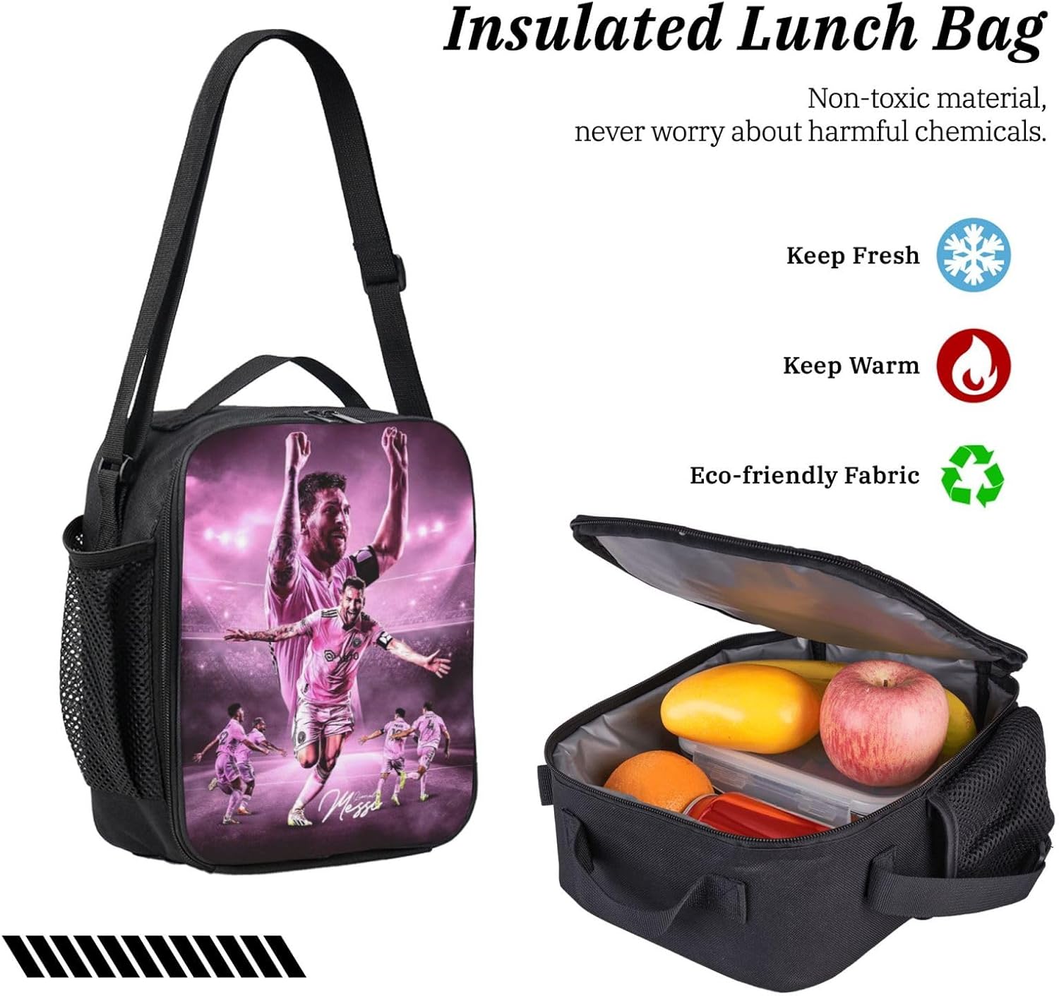 Soccer Backpack Set for Men Women Lightweight Laptop Backpack, Lunch Bag and Pencil Case