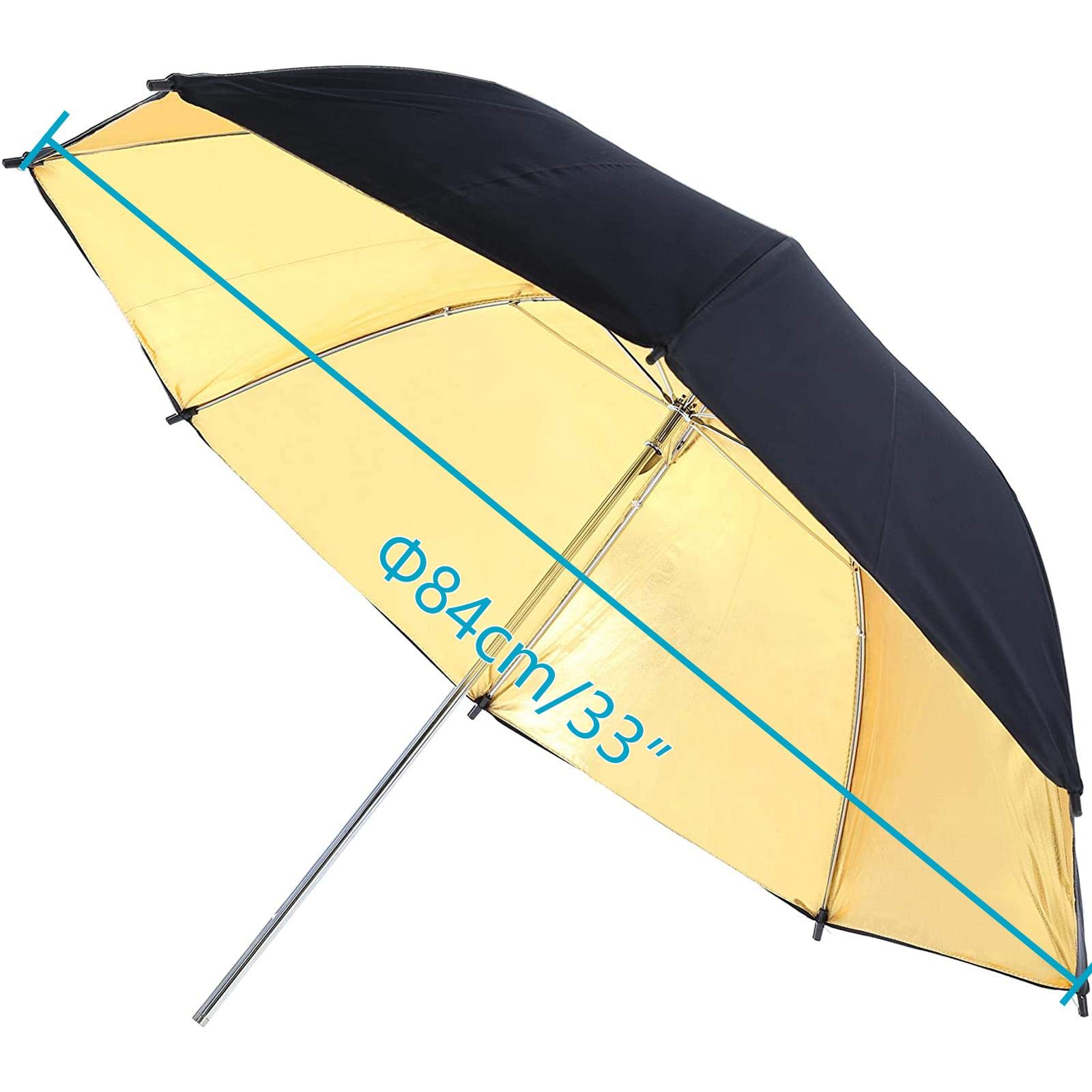 6x 84cm professionale studio fotografico pieghevole ombrello diffusore riflettente, bianco traslucido, argento nero, oro nero, per ritratto riflettente foto