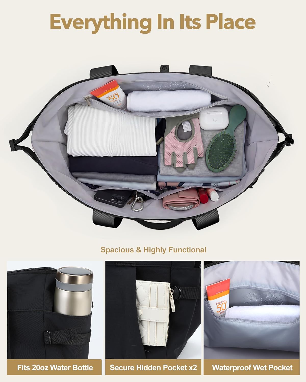 Small Gym Bag for Women, Lightweight Mini Duffle Bag with Wet Compartment, Perfect as a Travel Carry On or Crossbody Weekender for Sport, Workout & Dance