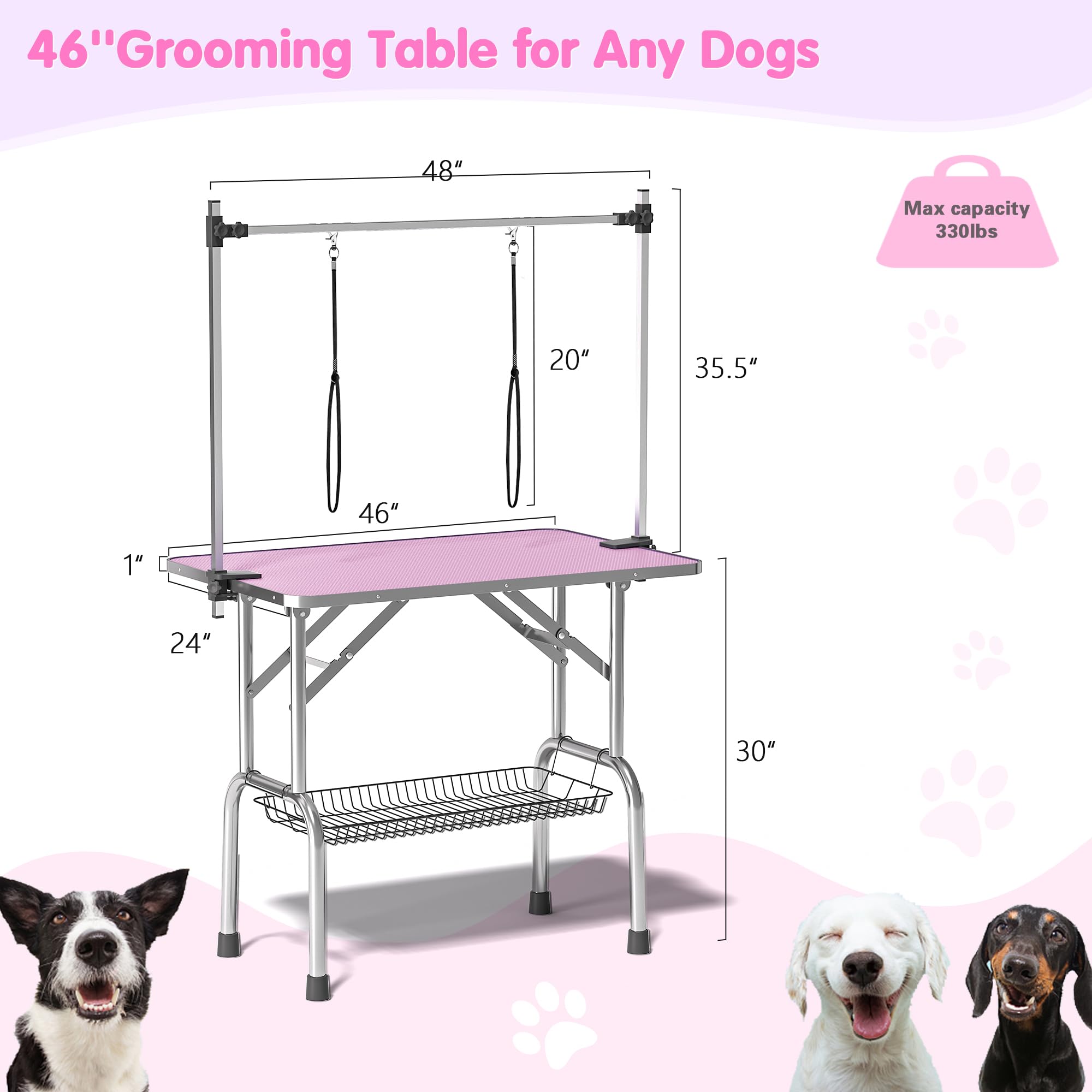 Amazon.com: Lyromix 46'' Stainless Steel Pet Dog Grooming Table
