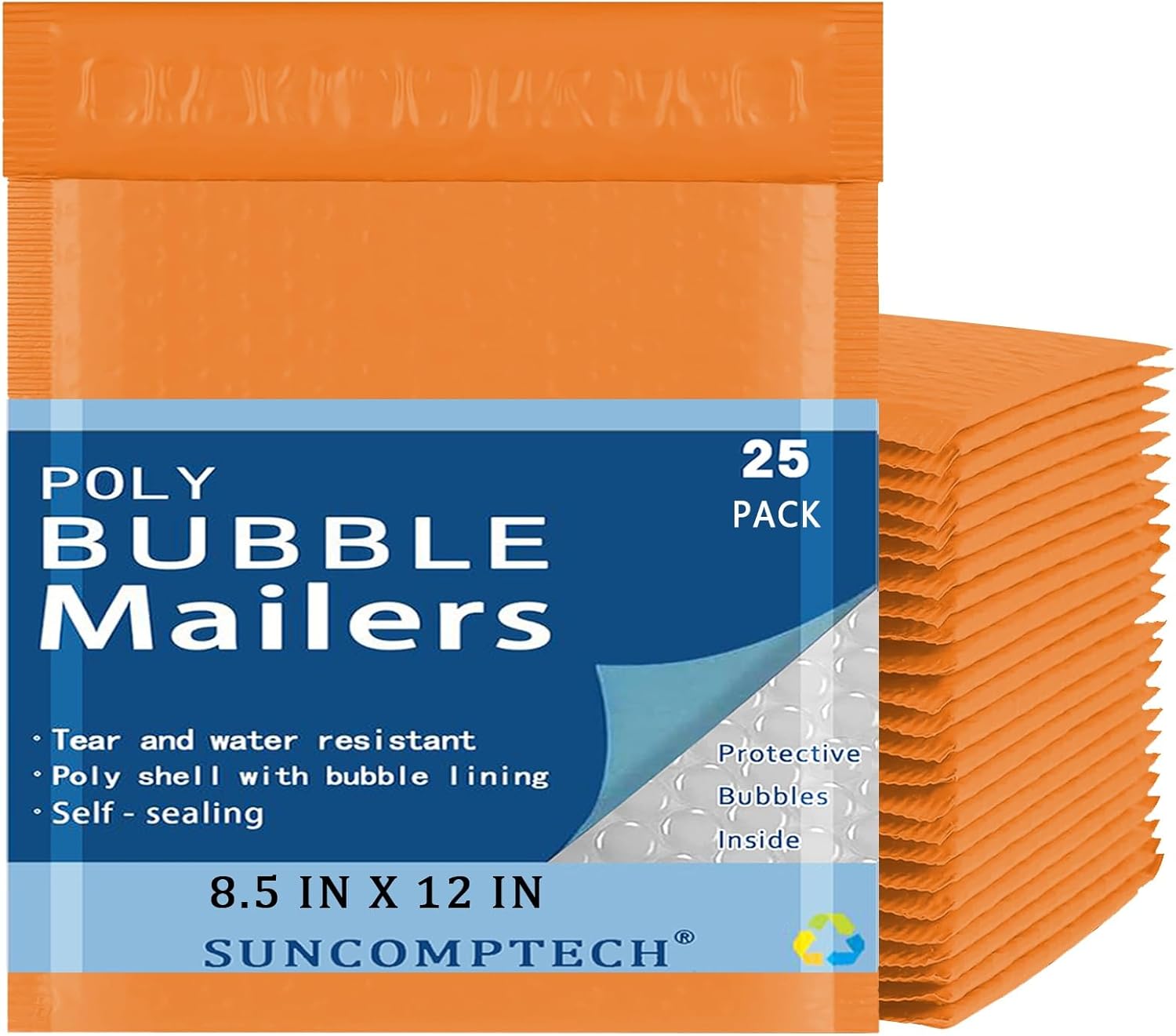 #2 Poly Bubble Mailers, 8.5 X 12, Pack of 100, Self Seal Waterproof Mailing Envelopes, Strong Adhesion Padded Shipping Bag, Usable Size 8.5 x 11 Inch (Black, 100 Pieces)