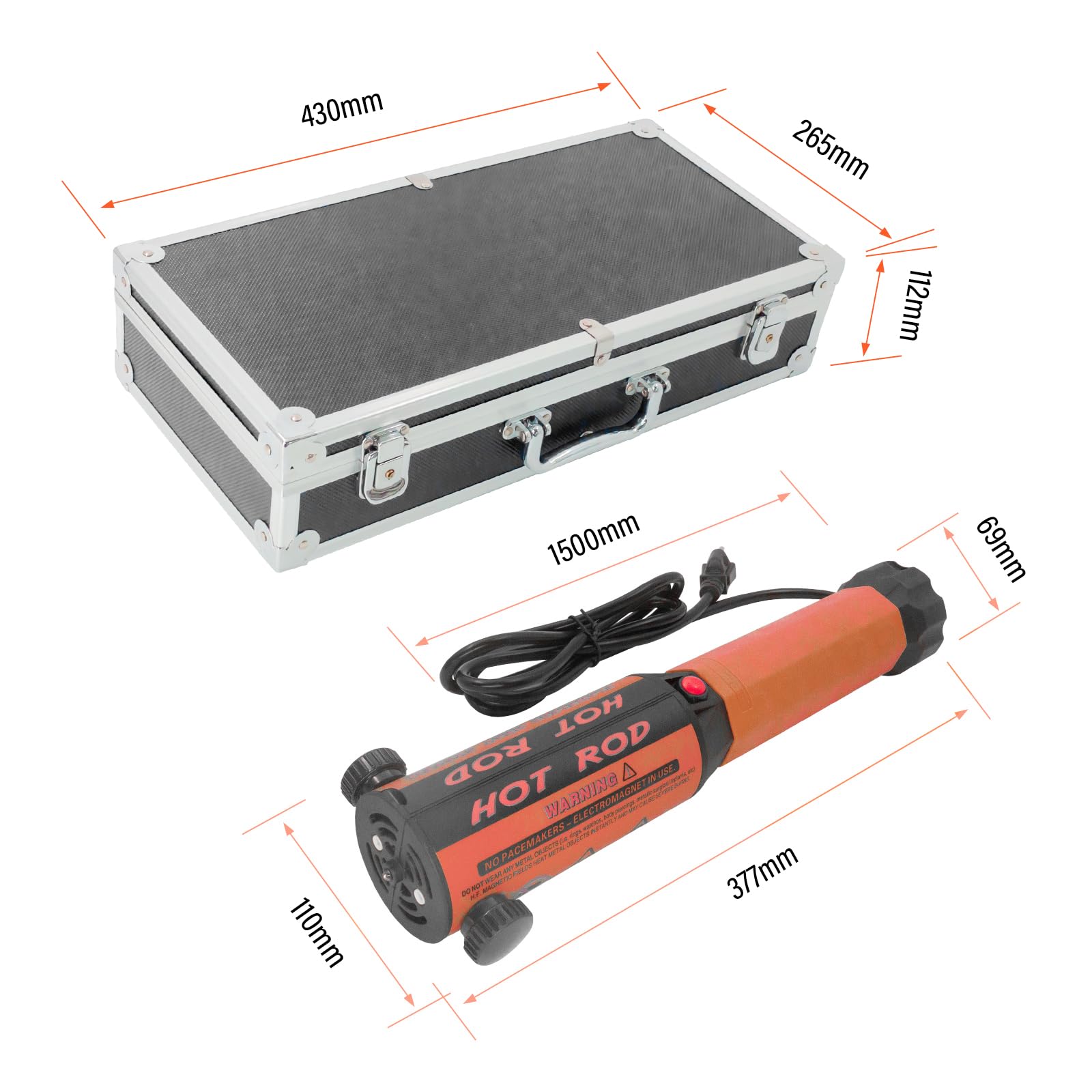 Solary Magnetyczny grzejnik indukcyjny do usuwania śrub – 1100 W, 220 V, narzędzie do ogrzewania indukcyjnego do odkręcania zardzewiałych śrub, wykrętak nakrętek z 12 cewkami indukcyjnymi i pudełkiem