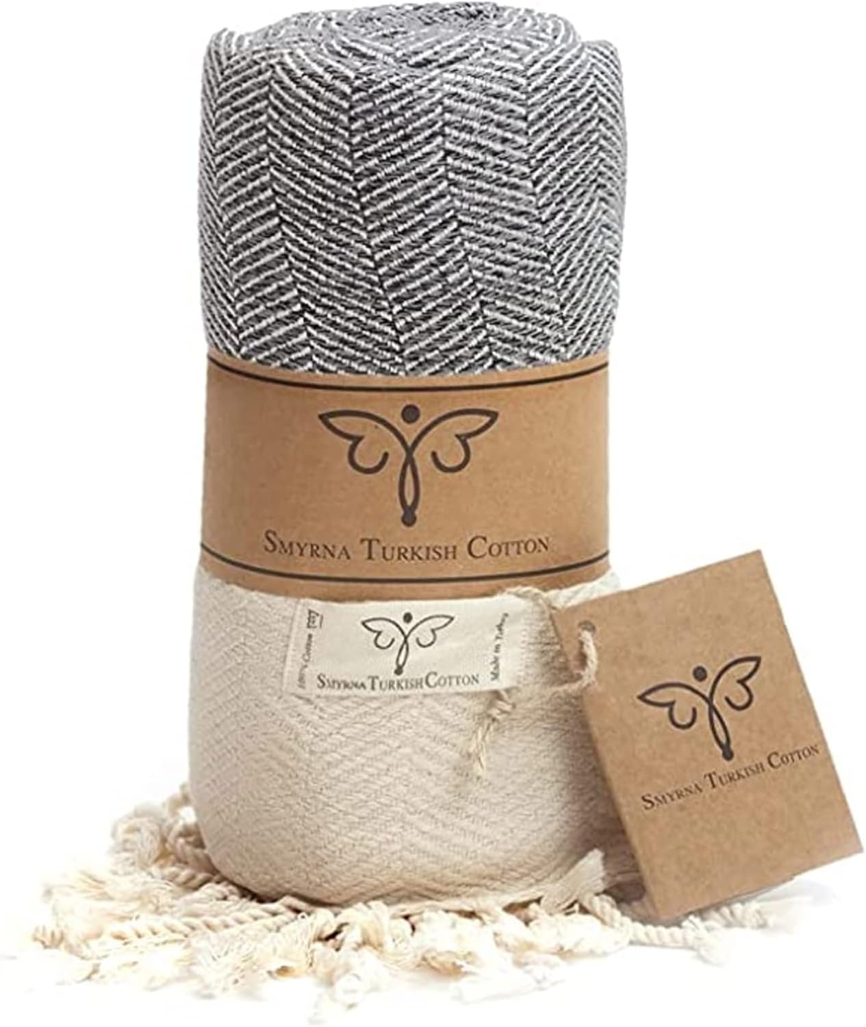 Smyrna Herringbone Series Turkish Table Runner | 100% Cotton, 15 x 72 Inches | Vintage Farmhouse Style Table Runners for Home Dining Table Decor and Bohemian Wedding Decorations (Gray, 15x72) : Home & Kitchen