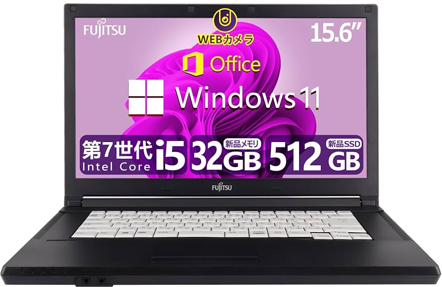 富士通i5高性能ノートパソコンWindows11オフィスDVD 2K液晶カメラ Amazon.co.jp: 【整備済み品】 【大容量メモリ32GB & WEBカメラ