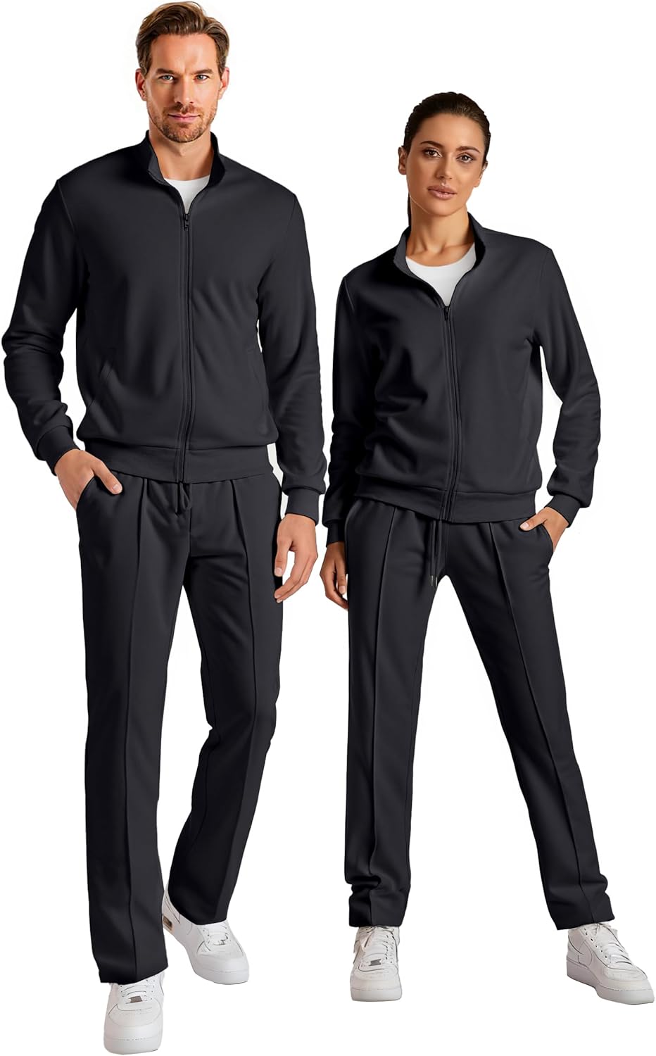JMIERR Men's Sweatsuit Tracksuit 2 Piece Set Full Zip Casual Jogging Suits with Jogger Jackets and Pants Warm Up Outfits
