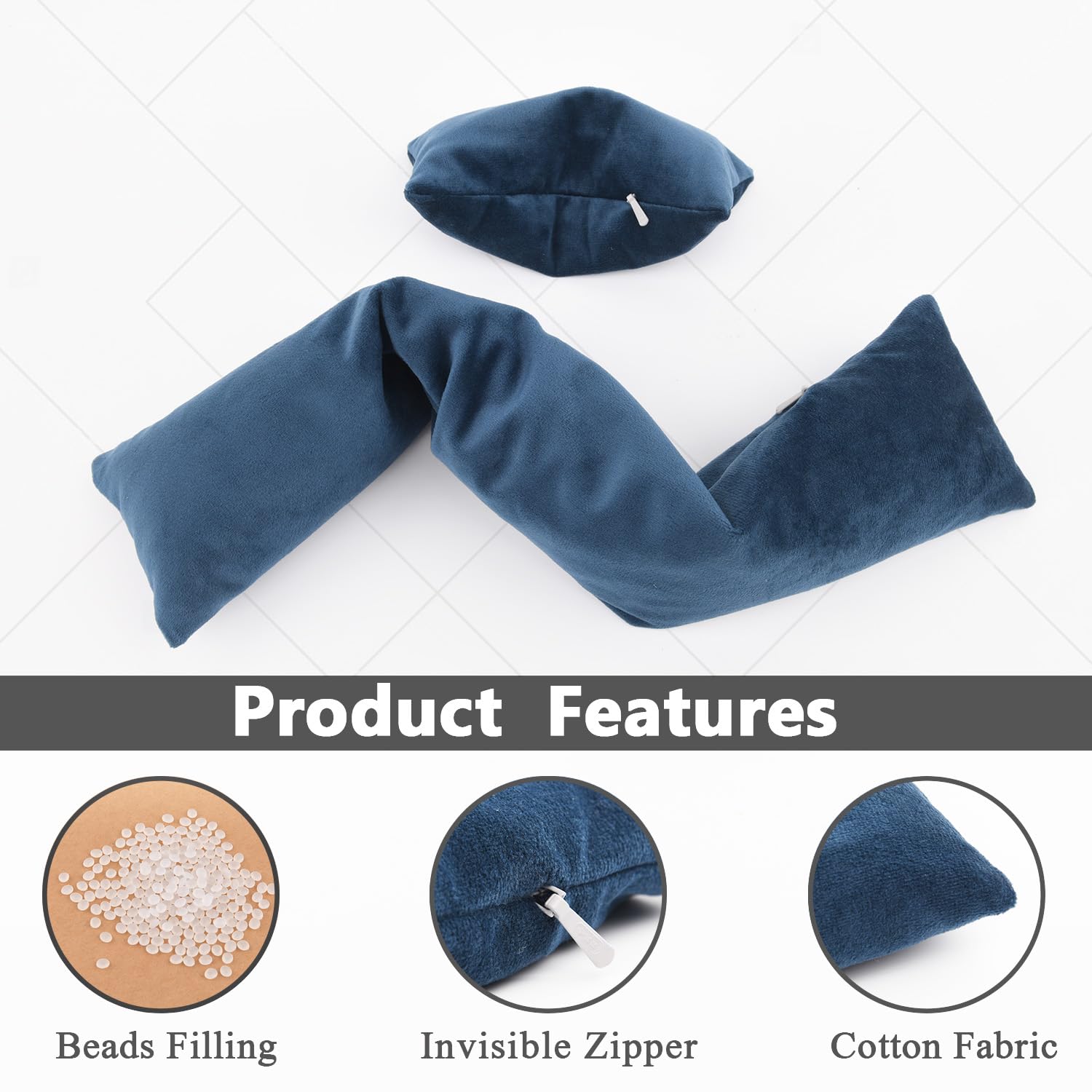 WEIFEI-Ergonomic Mouse Wrist Rest Bean Bag, Carpal Tunnel Mouse Support Pad Filled Ergo Beads For Computer Laptop Pc Gaming Ivory White - View #8