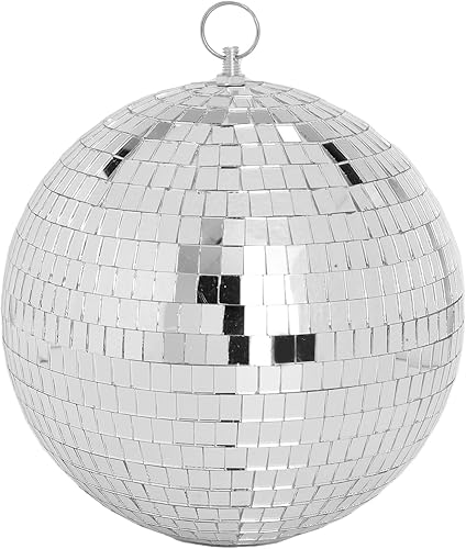 Bola de espejo, bolas de discoteca de baile de luz reflectante de 8 pulgadas con anillo para colgar para fiesta de club de DJ, decoración del hogar,
